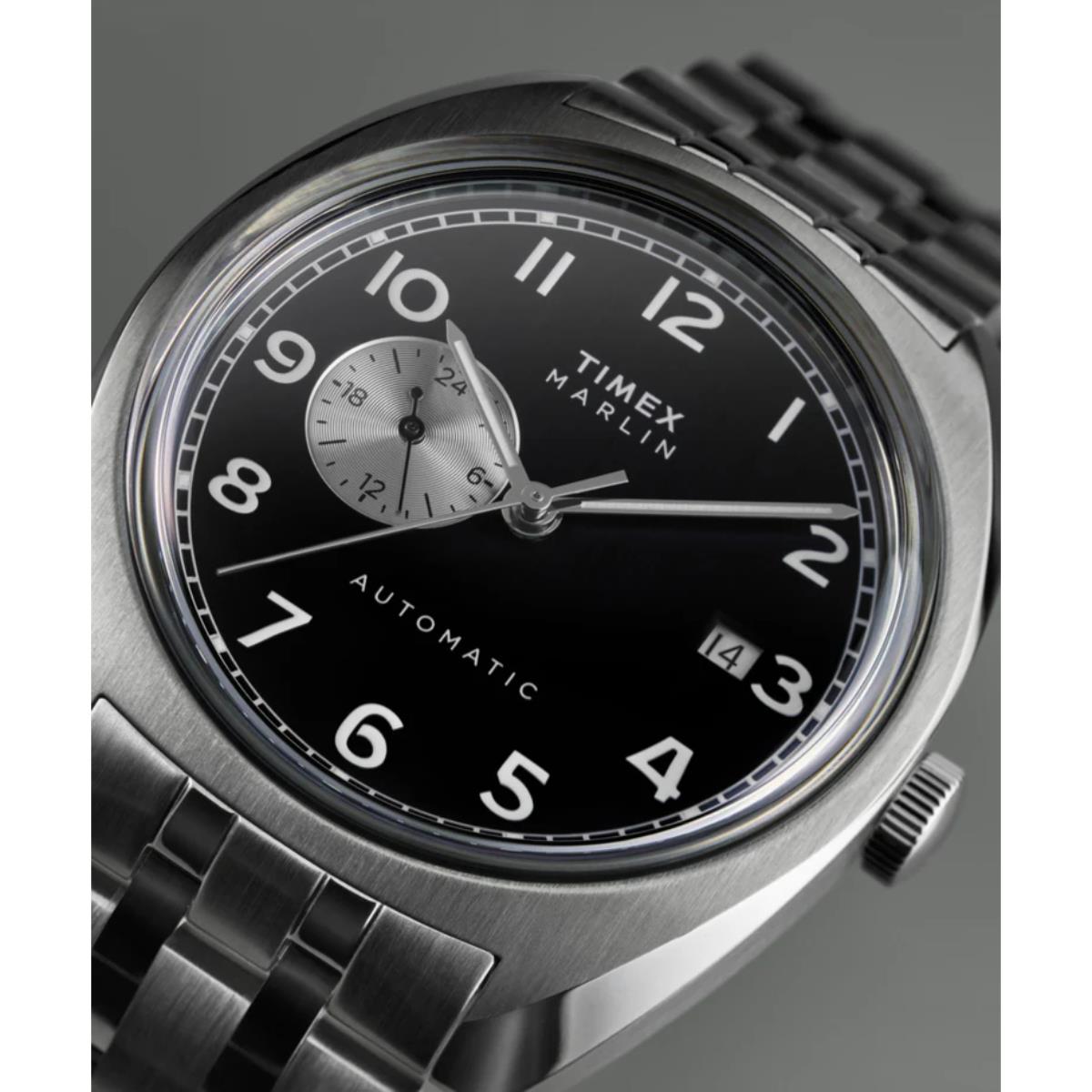 Timex Marlin Automatic Black Dial Steel Strap Men's Watch TW2W58800