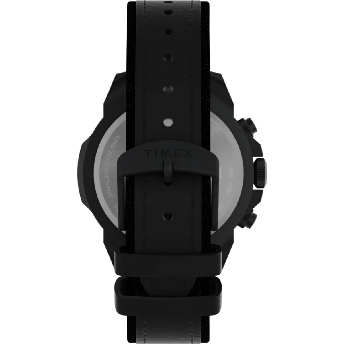 Timex Expedition Ridge Chronograph Black Dial Leather Strap Men's Watch TW2W16000