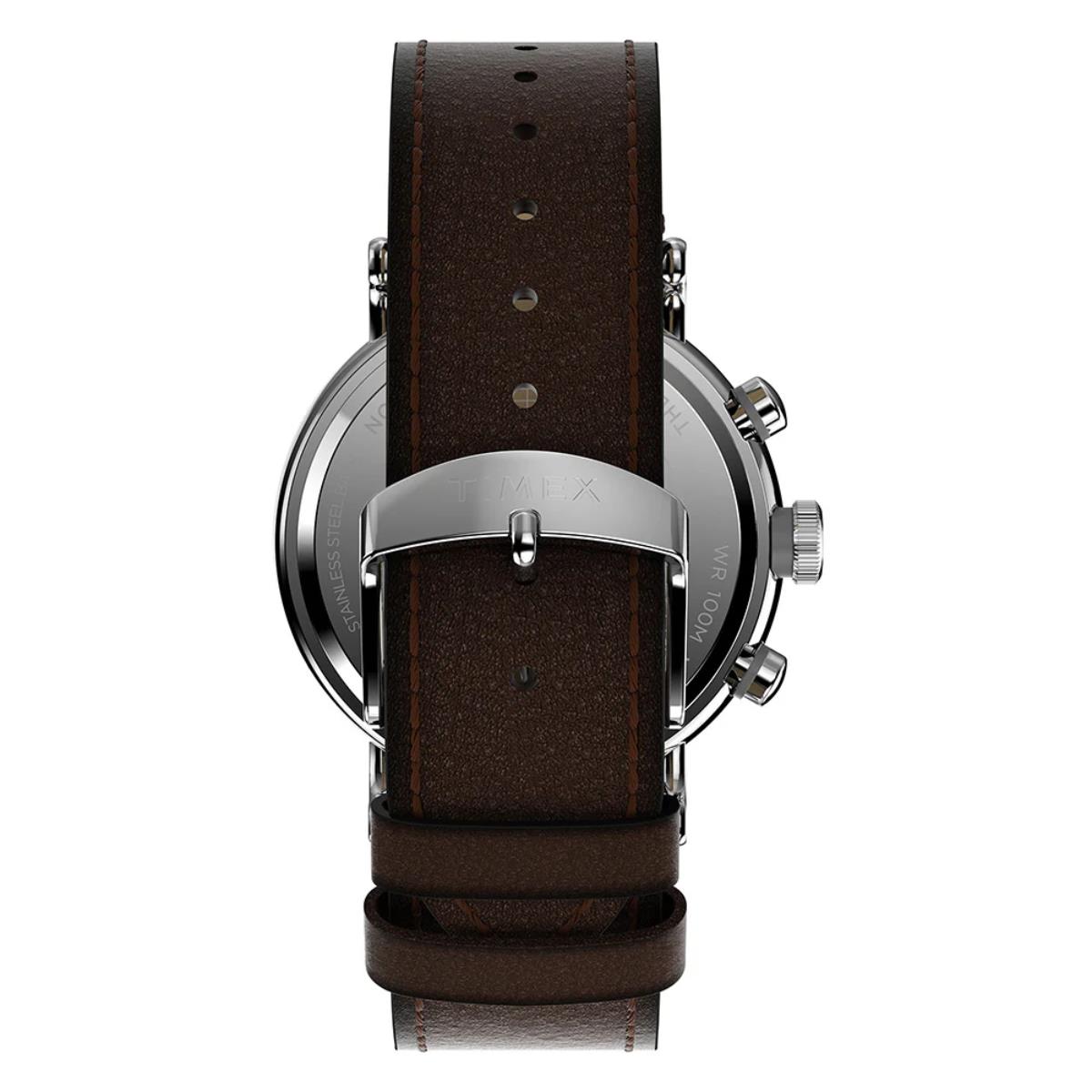 Timex Waterbury Chronograph Quartz Brown Dial Leather Strap Men's Watch TW2W47300