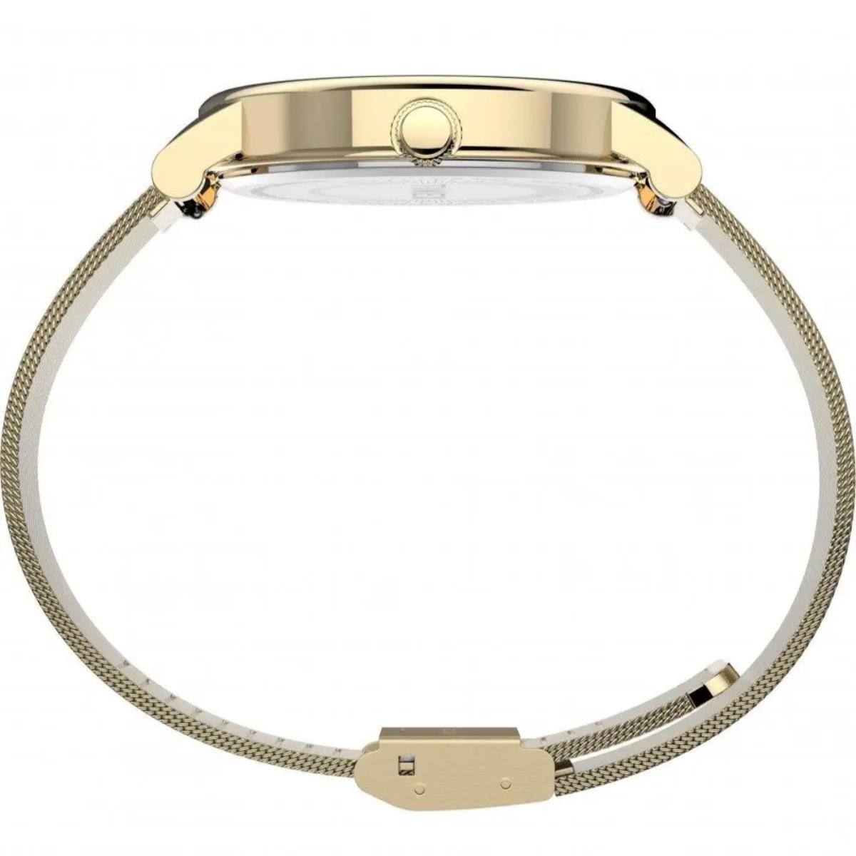 Timex Essential Orginals Quartz Gold Tone Dial Steel Strap Ladies Watch TW2U05400