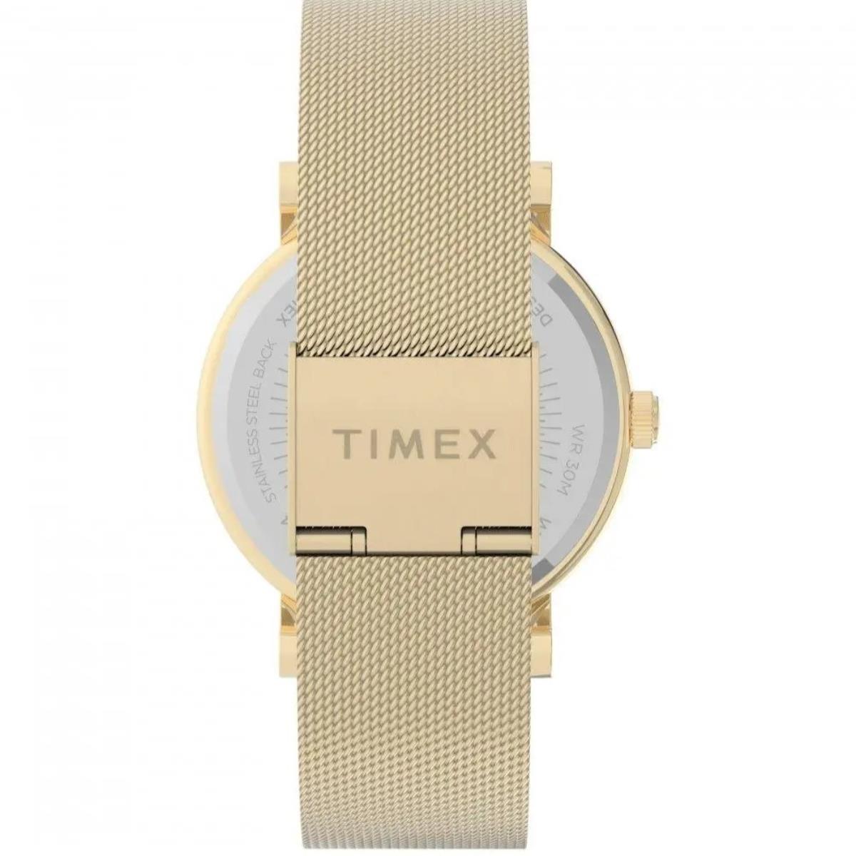 Timex Essential Orginals Quartz Gold Tone Dial Steel Strap Ladies Watch TW2U05400