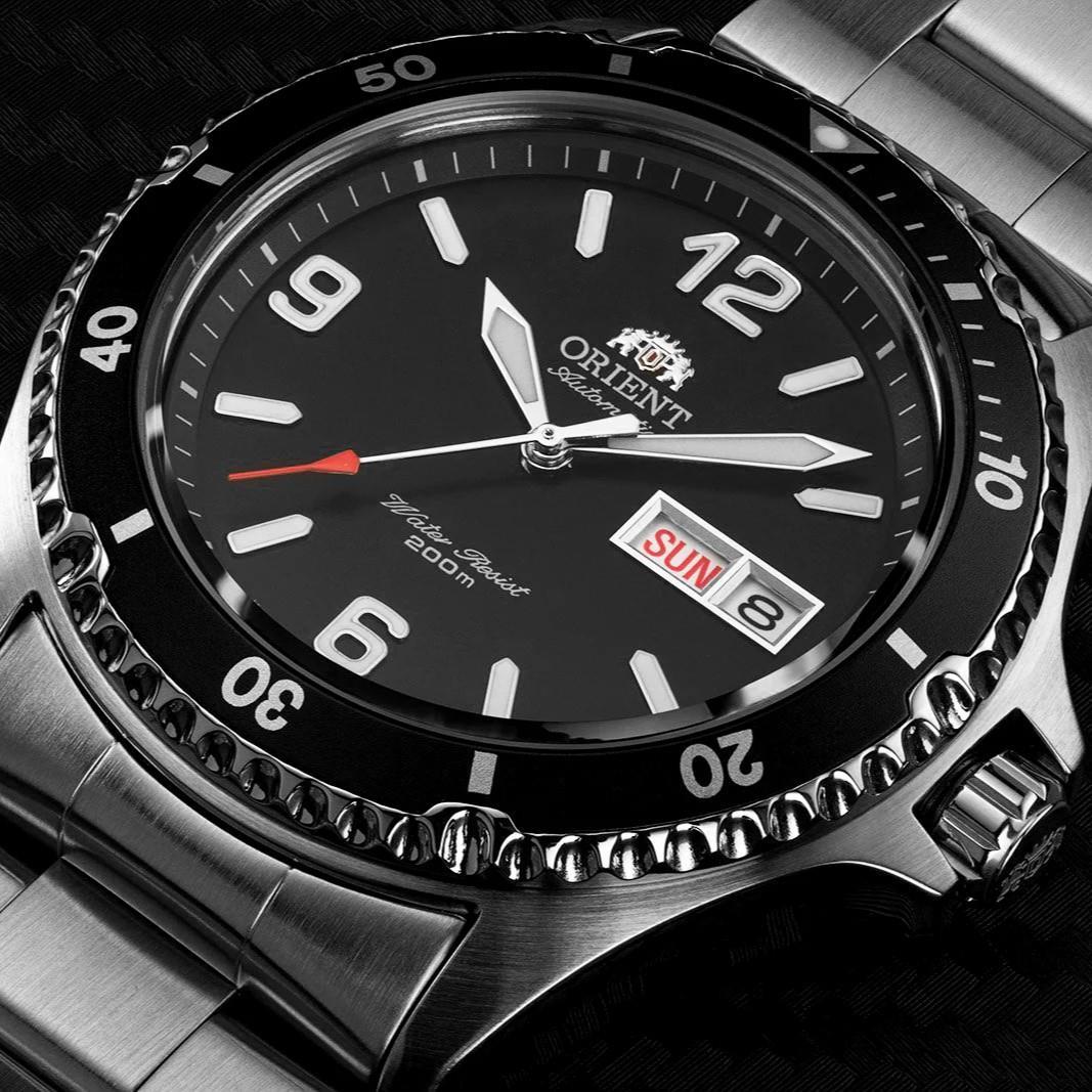 Orient Mako II Automatic Black Dial Steel Bracelet Men's Watch TAA02001B9