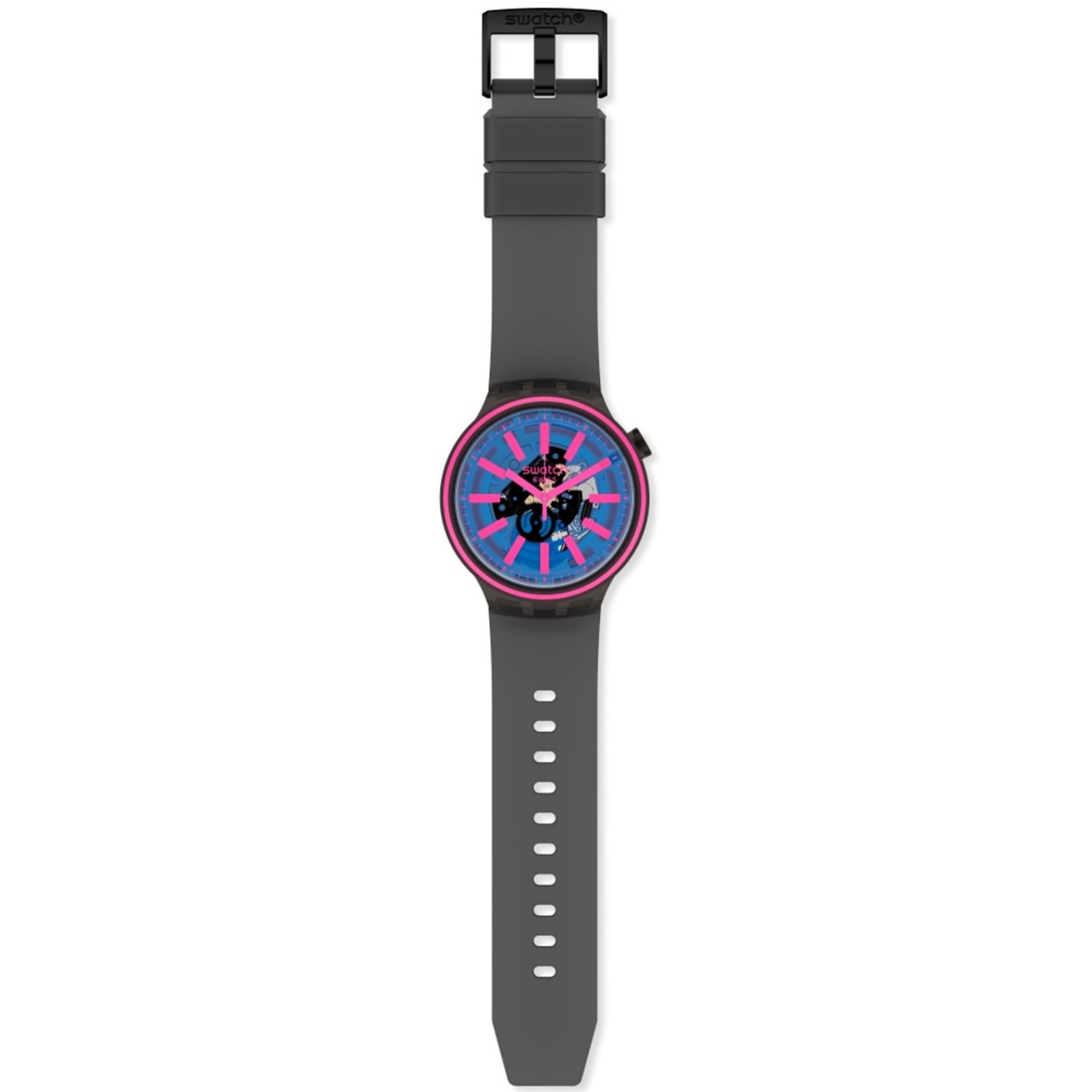 Swatch Big Bold Blue Taste Silicone Strap Watch SO27B111