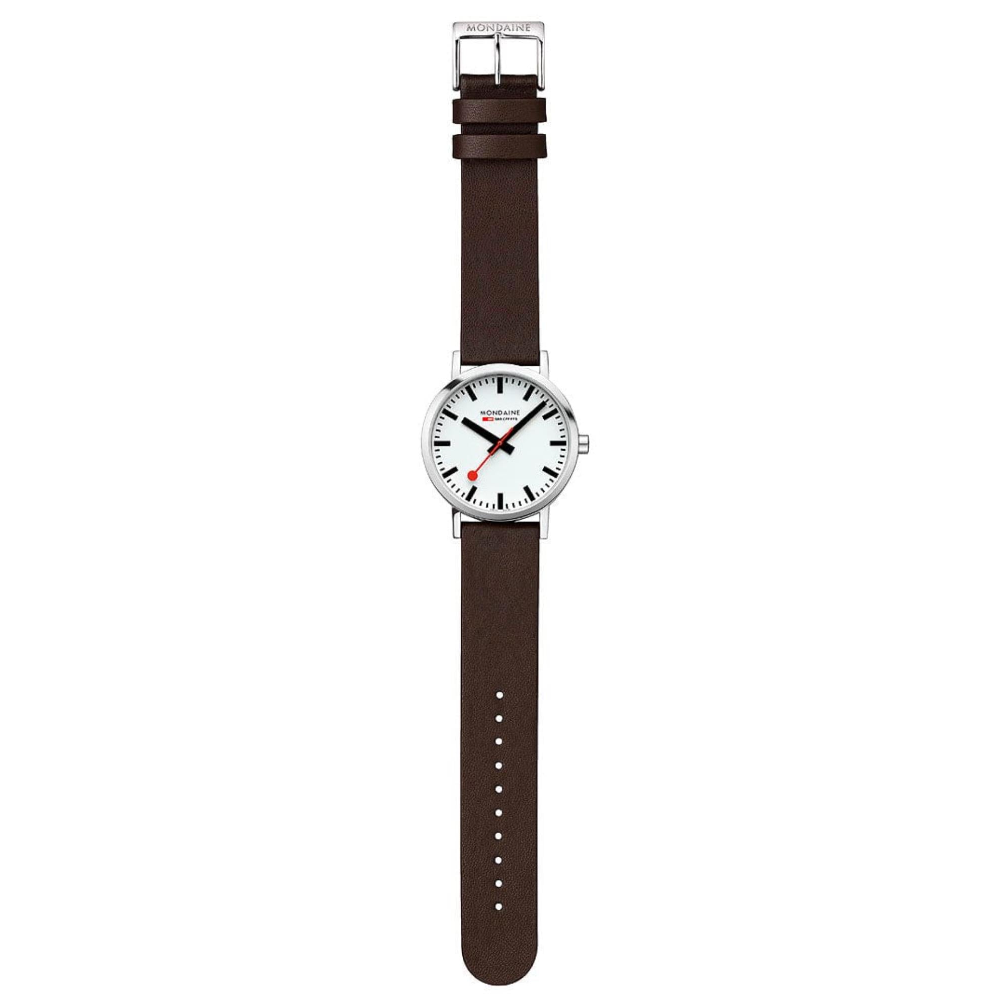 Mondaine Classic Quartz White Dial Brown Vegan Grape Leather Men's Watch A660.30360.11SBGV