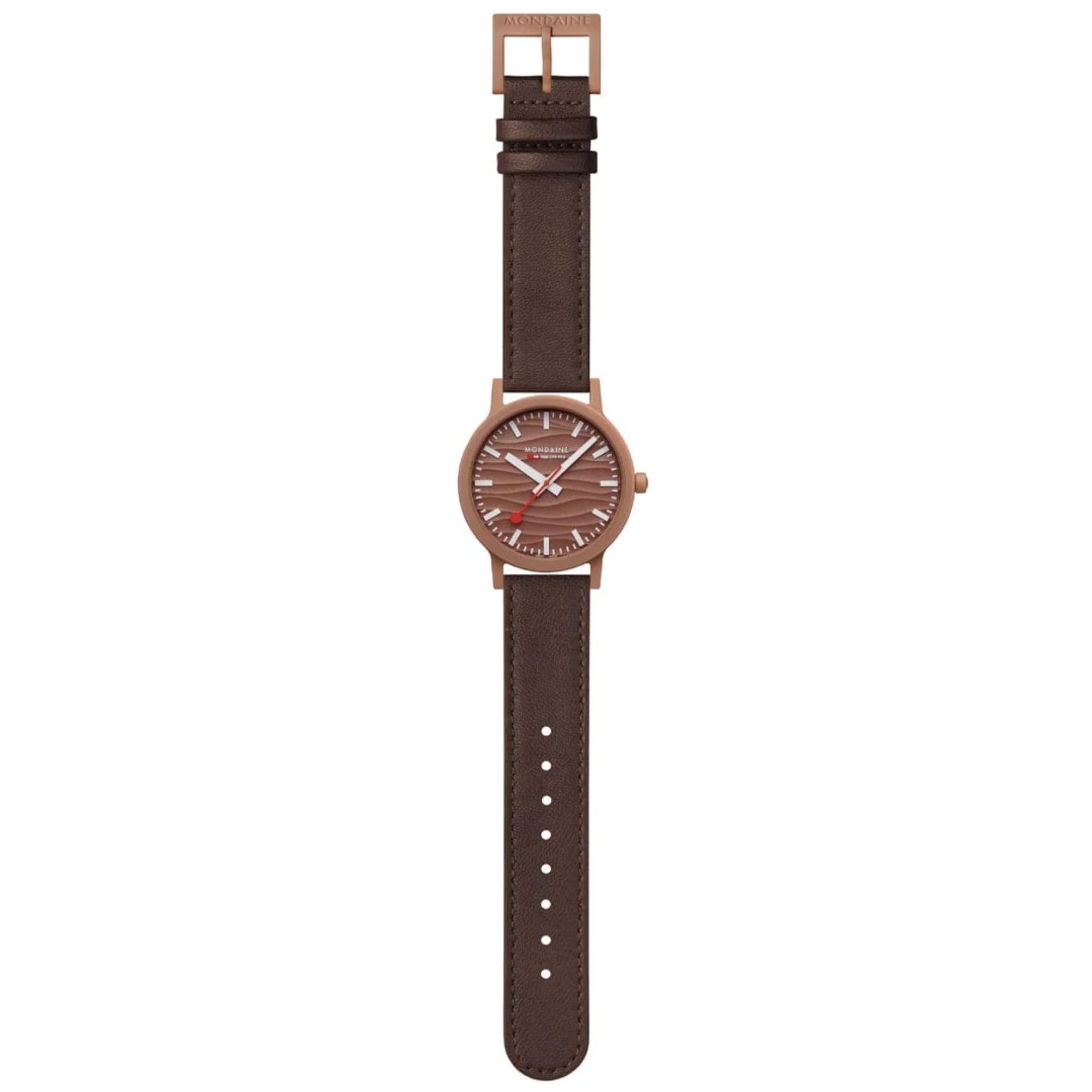 Mondaine Essence Mocha Limited Edition Brown Dial Vegan Grape Leather Unisex Watch MS1.41170.LTV