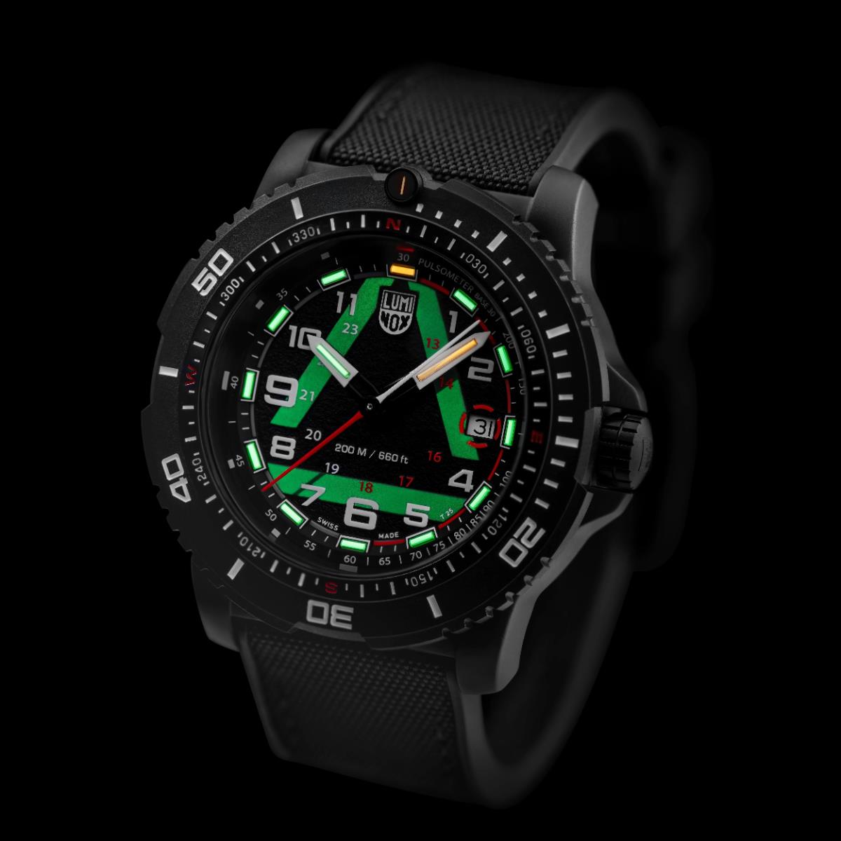 Luminox ICE-SAR 1080 Series Black Dial Rubber with Textile Strap Men's Watch XL.1081