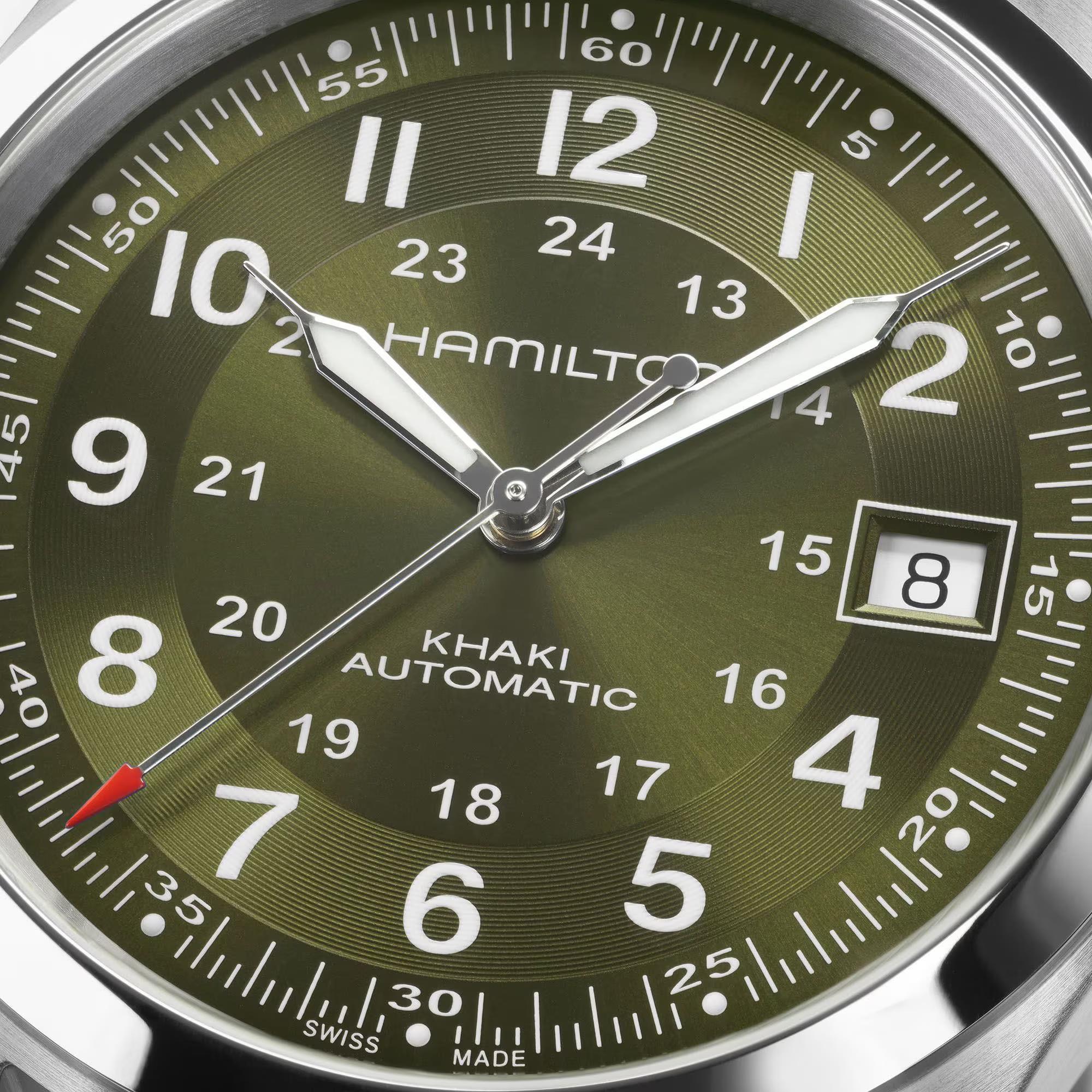 Hamilton Khaki Field Automatic Green Dial NATO Strap Unisex Watch H70455960