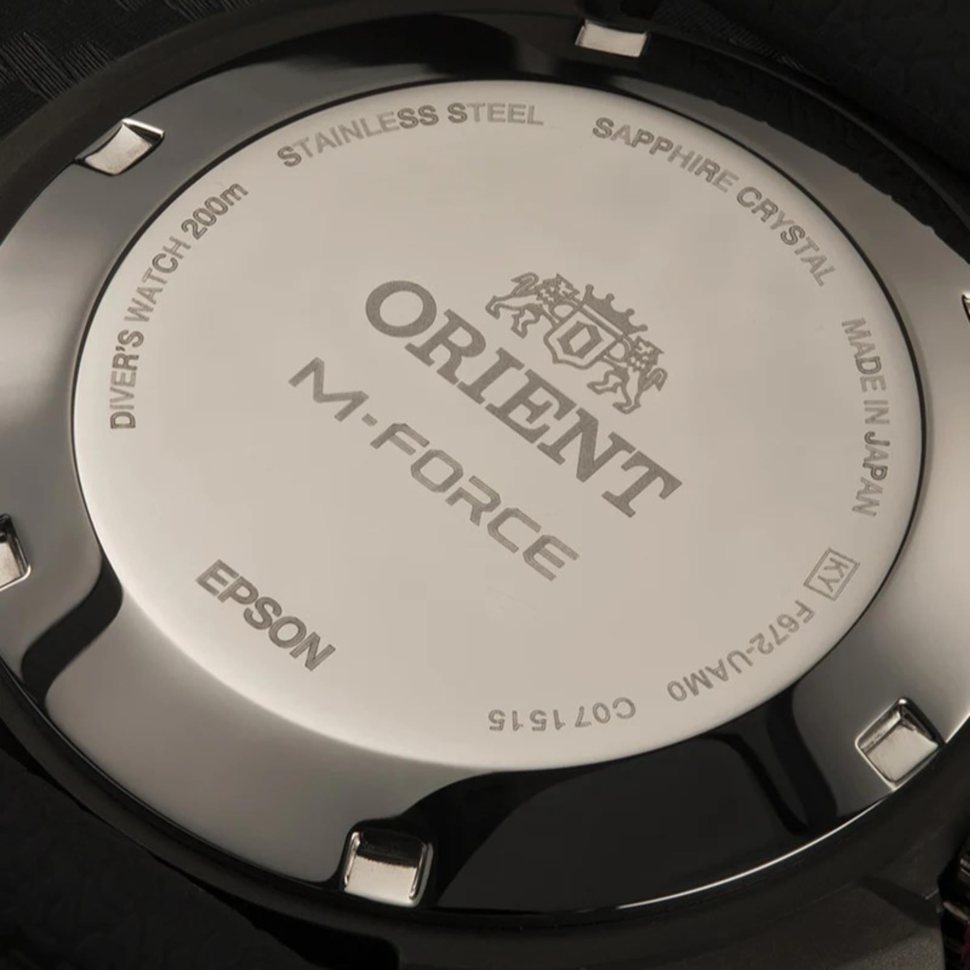 Orient M-Force Automatic Black Dial Silicone Strap Men's Dive Watch RA-AC0L03B00B