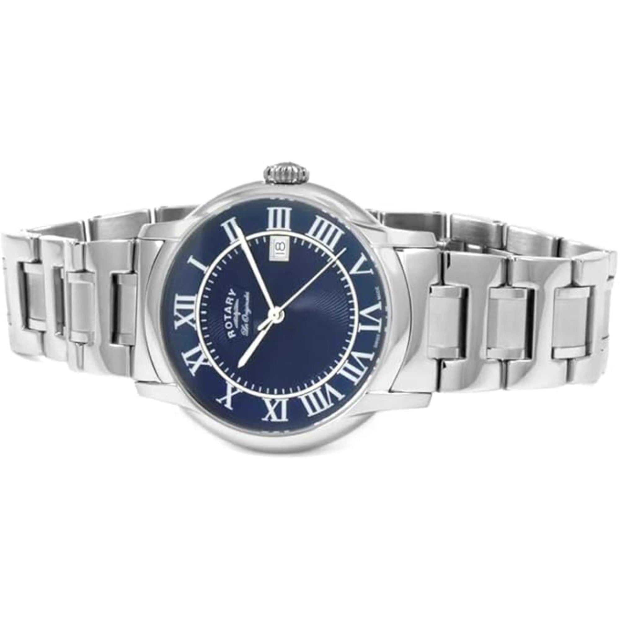 Rotary Les Originales Caviano Blue Dial Steel Strap Men's Watch GB90140/05