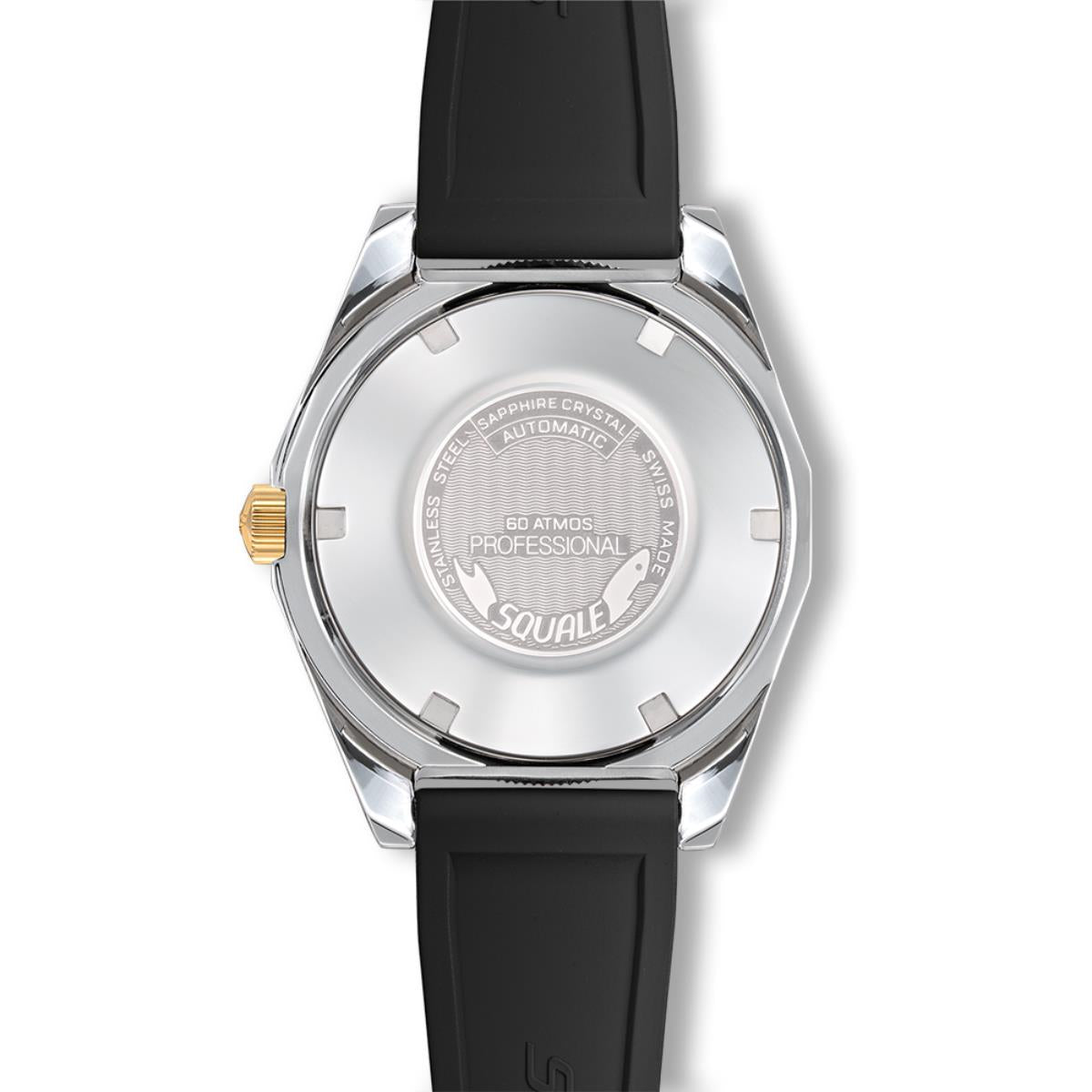 Squale Matic S Black Dial Mosaic Rubber Men's Watch MATICGBKBK.MRBK