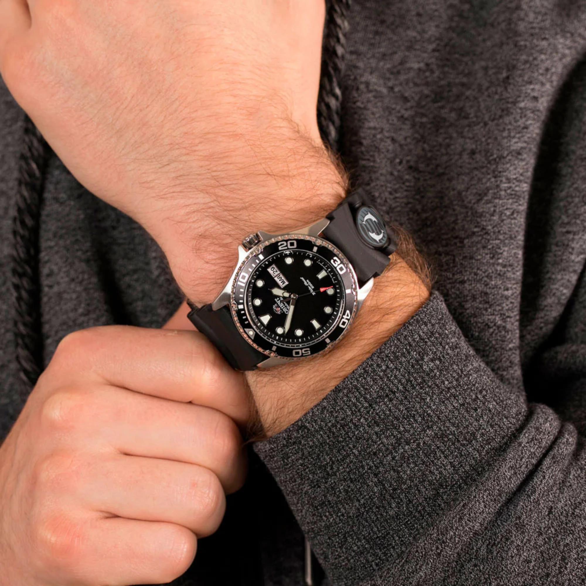 Orient Ray II Automatic Black Dial Rubber Strap Men’s Dive Watch TAA02007B9