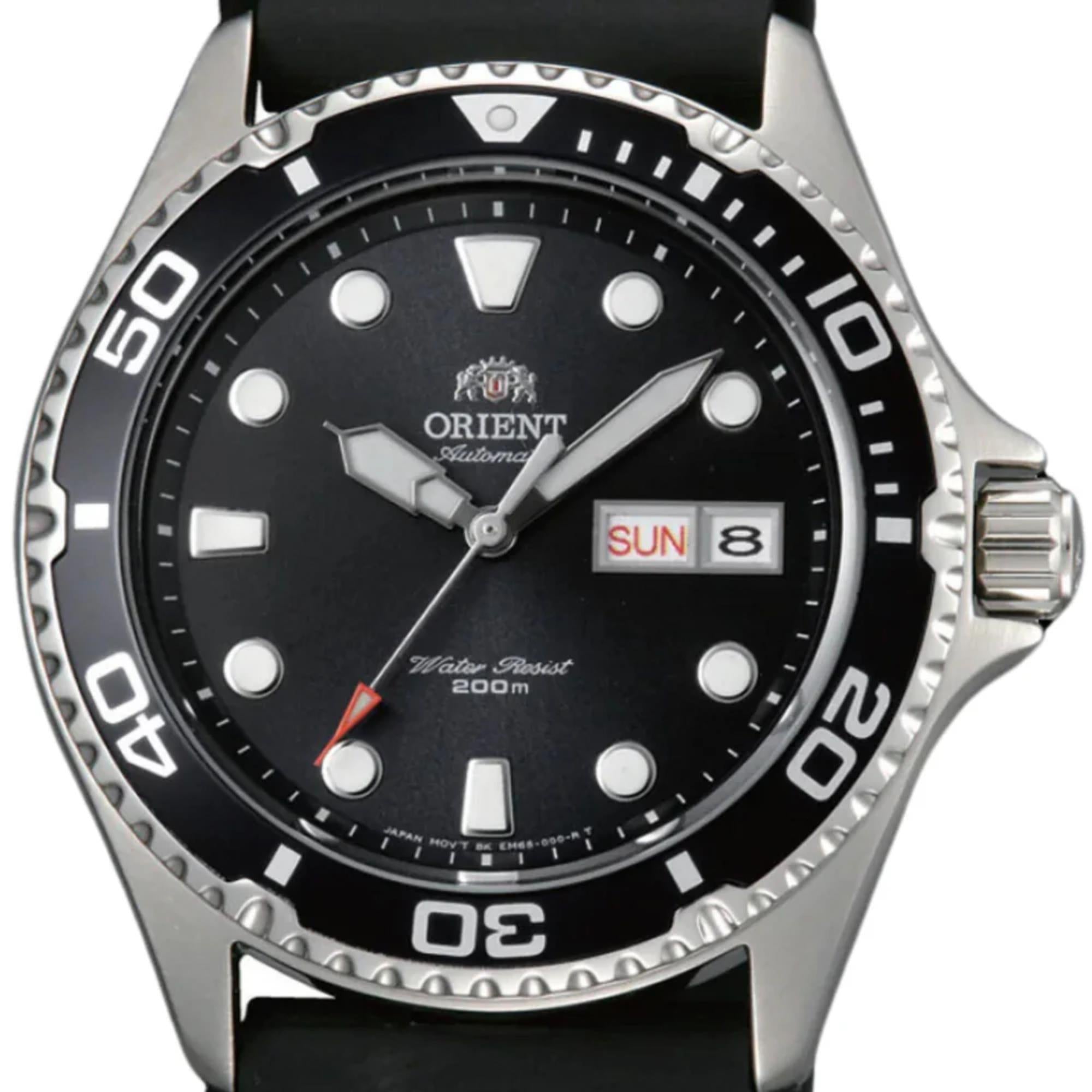 Orient Ray II Automatic Black Dial Rubber Strap Men’s Dive Watch TAA02007B9