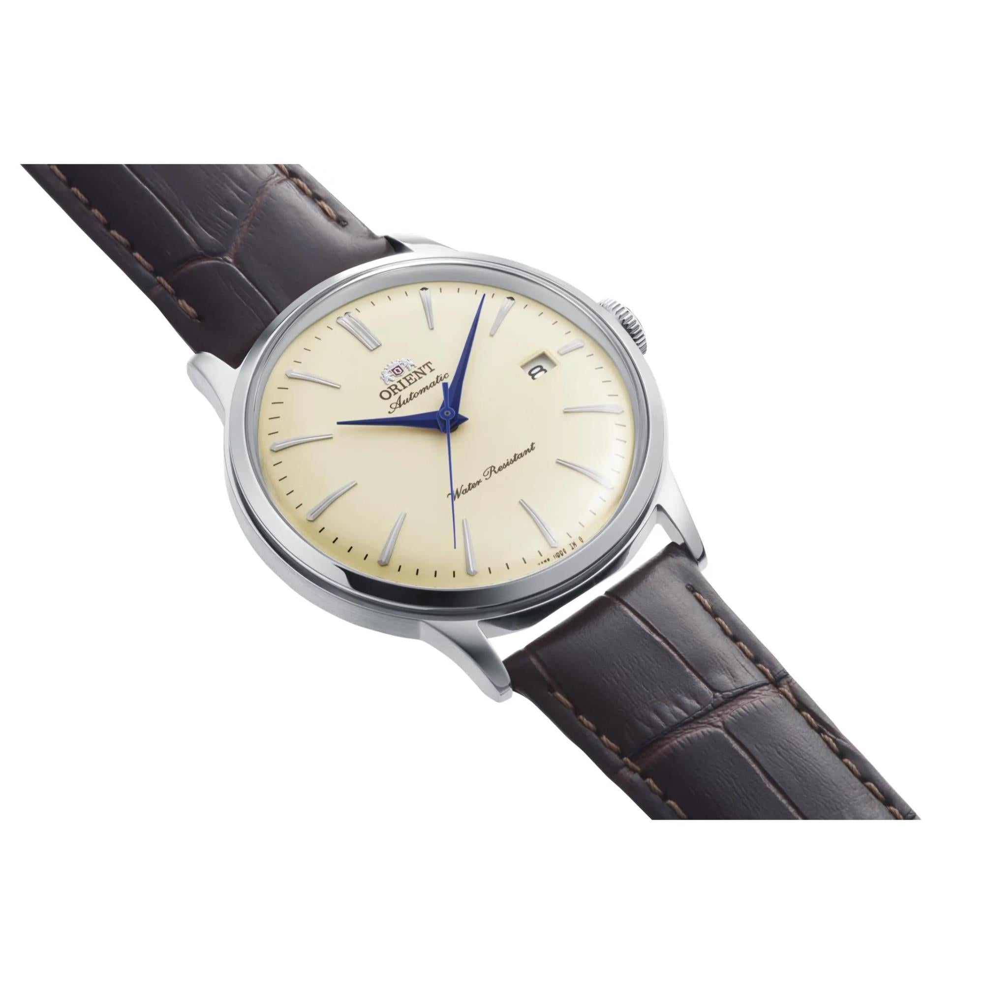 Orient Bambino Classic Vintage Style Ivory Dial Leather Strap Men's Dress Watch RA-AC0033Y30B