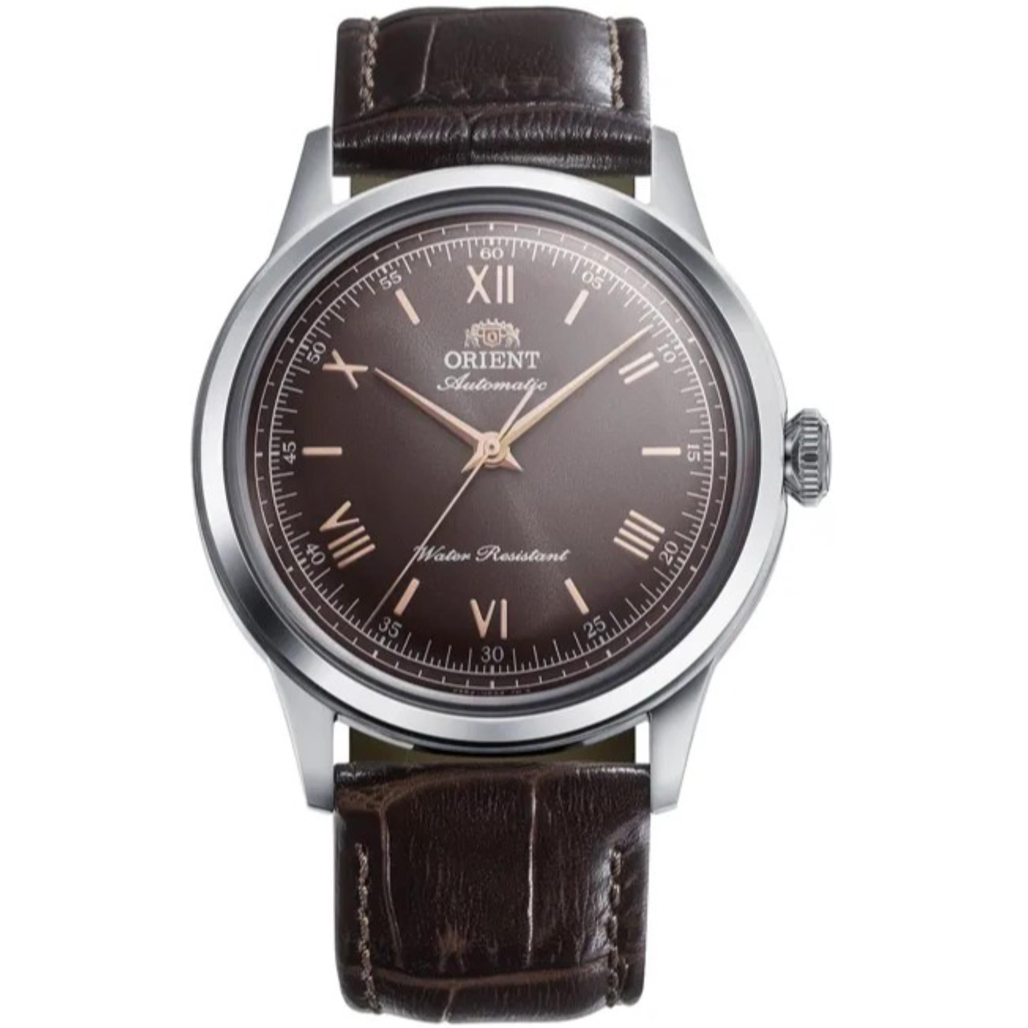 Orient Bambino Classic Vintage Style Brown Dial Leather Strap Men's Dress Watch RA-BB0004Y30B