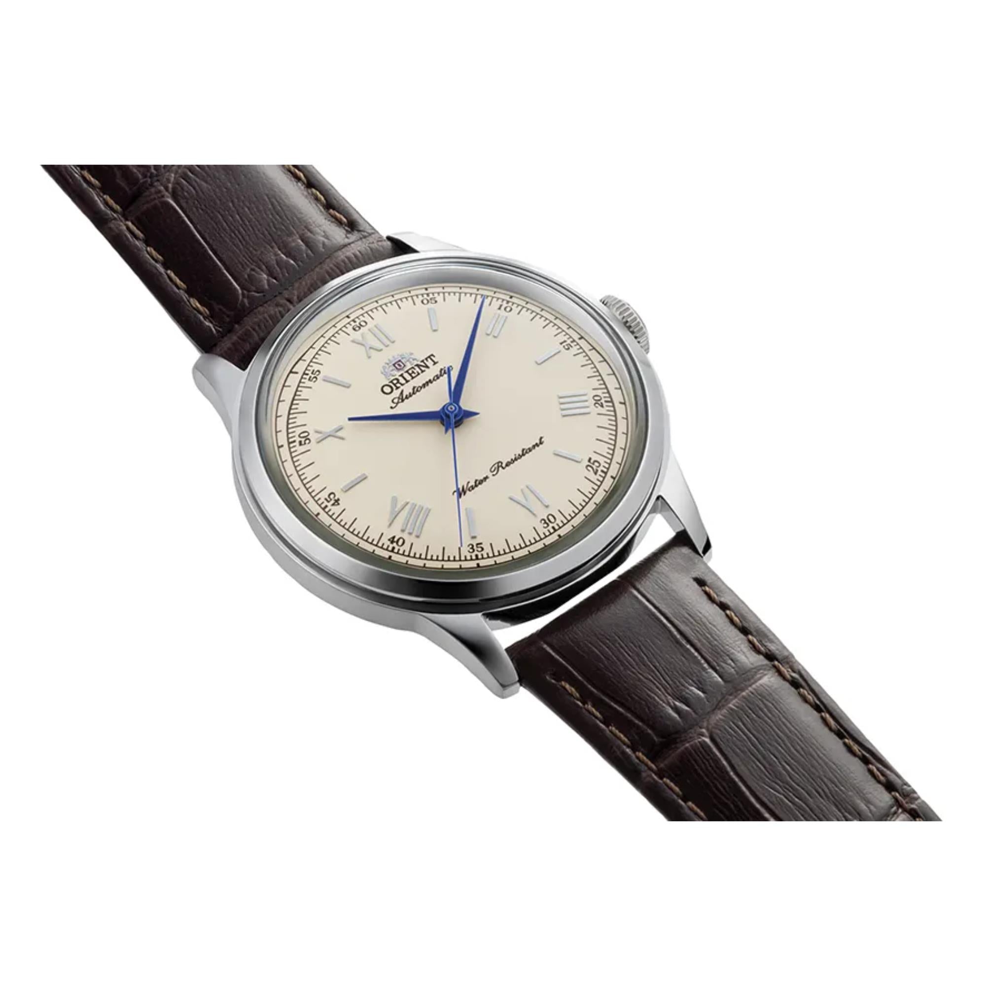 Orient Bambino Classic Vintage Style Ivory Dial Leather Strap Men's Dress Watch RA-BB0003Y30B