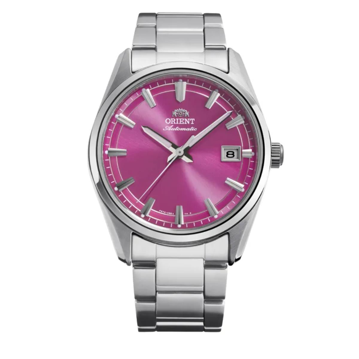 Orient Stretto Date Seasonal Limited Release Pink Dial Steel Strap Unisex Watch RA-AC0R07P30B