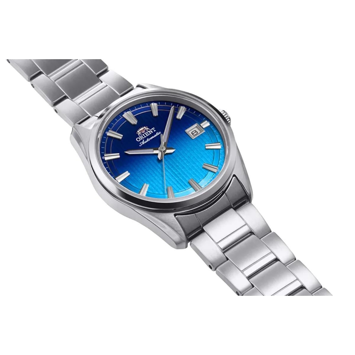 Orient Stretto Date Seasonal Limited Edition Blue Dial Steel Strap Unisex Watch RA-AC0R09L30B
