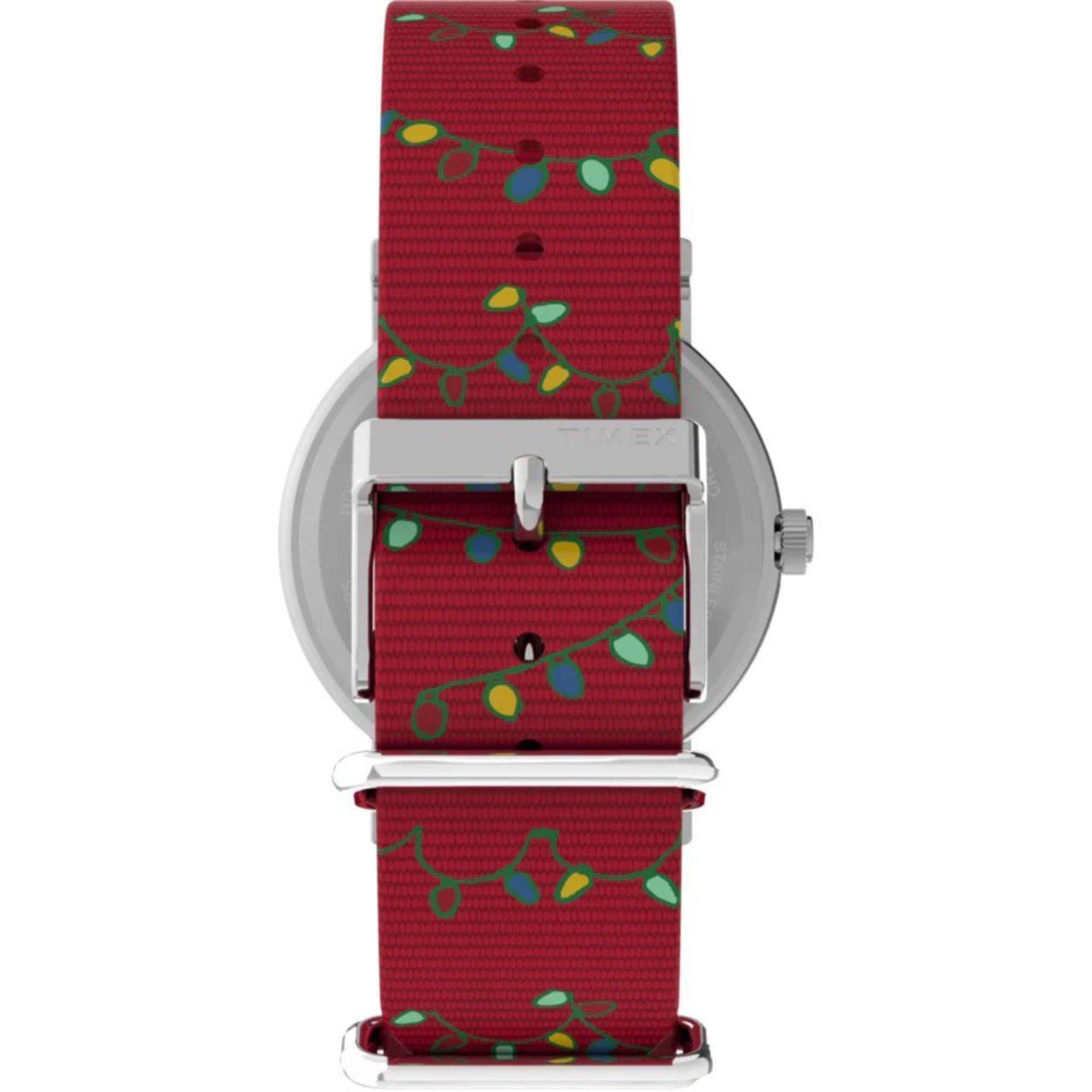 TEST Timex x Peanuts Weekender Holiday Quartz White Dial Fabric Strap Unisex Watch TW2W808006B