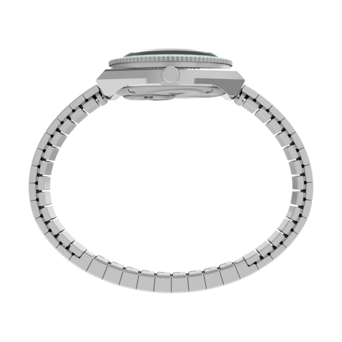 Timex Q Mini Quartz Blue Dial Steel Expansion Strap Women's Watch TW2Y77300