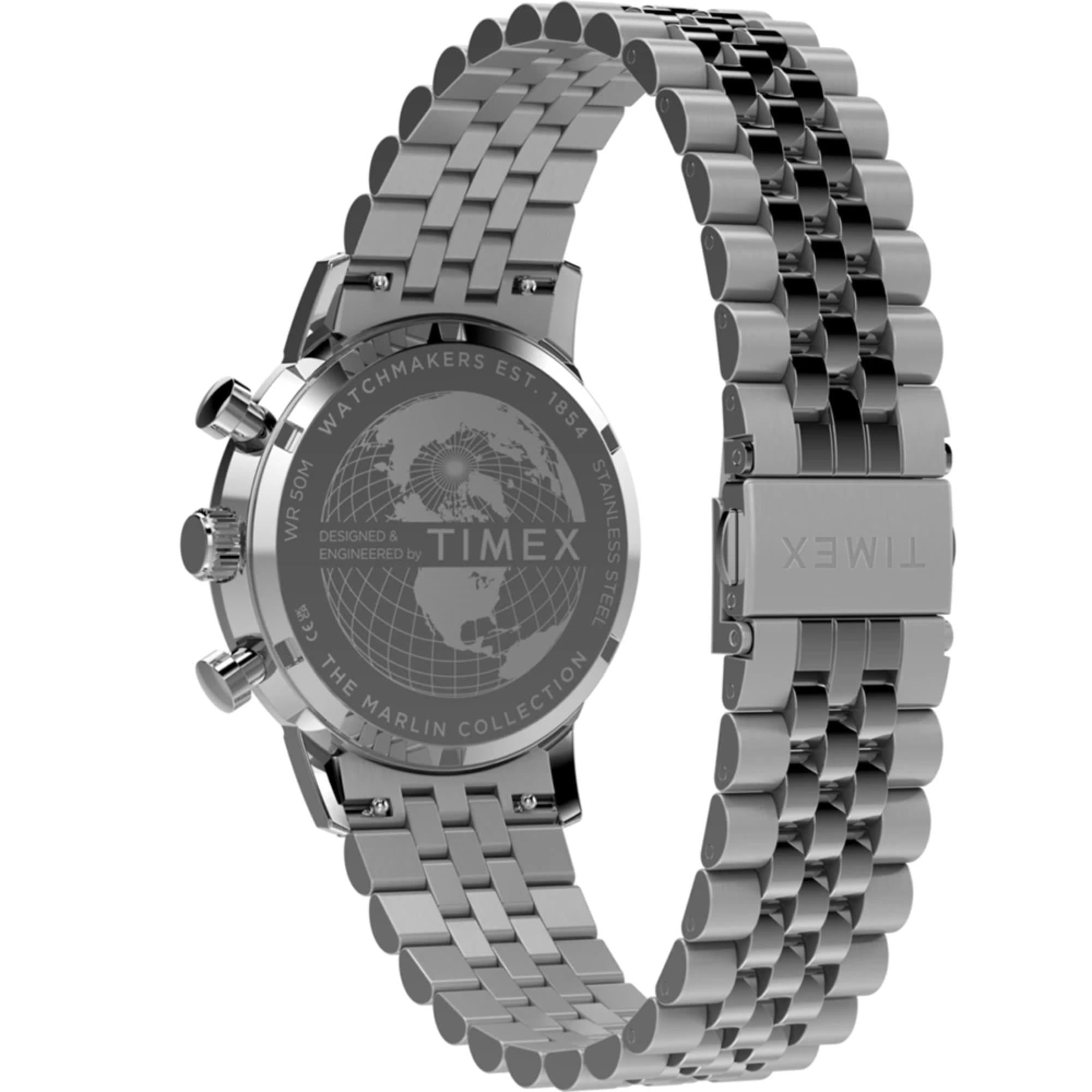 Timex Marlin Chronograph Tachymeter Blue Dial Steel Strap Men's Watch TW2Y66500