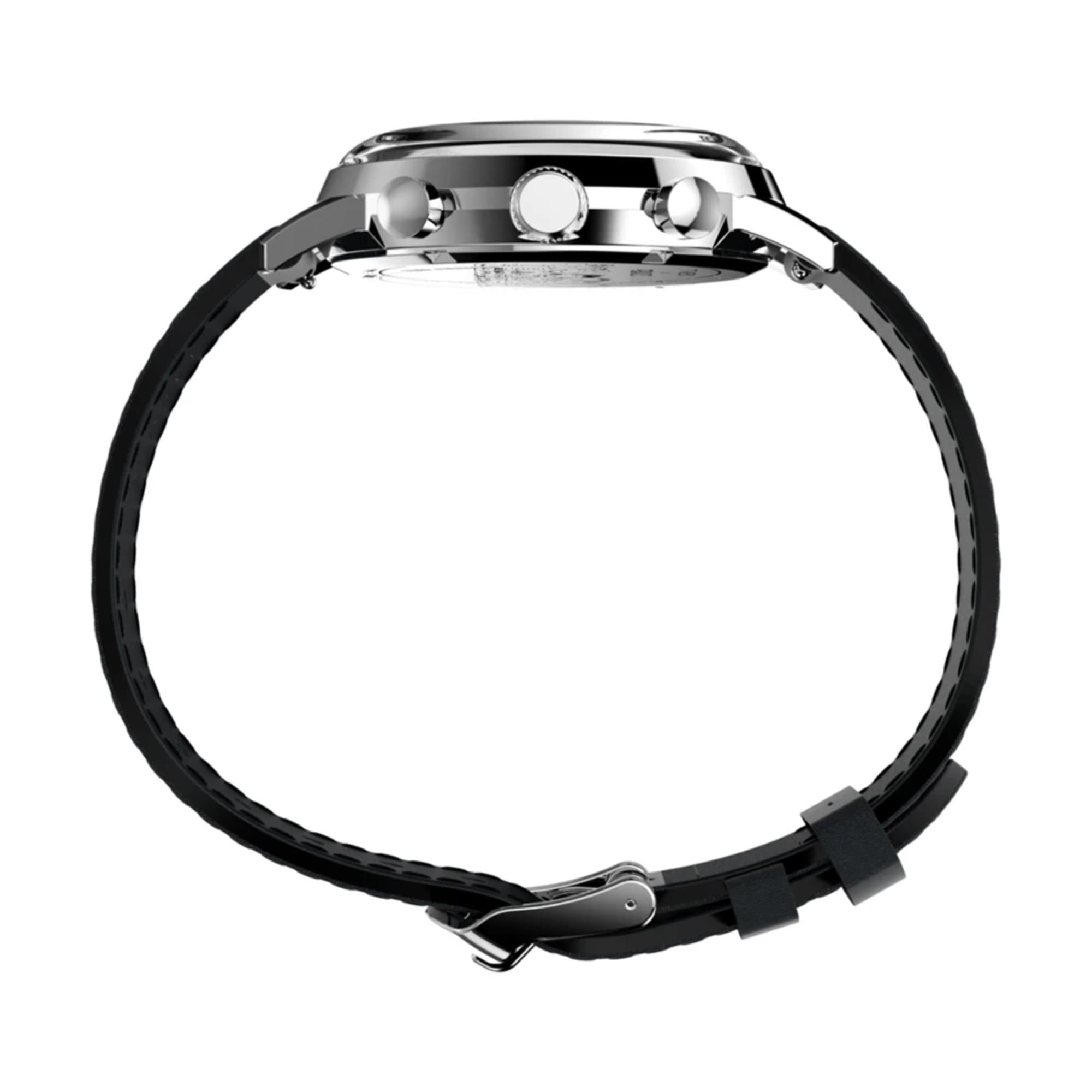 Timex Peanuts Marlin Chronograph Joe Cool Black Dial Leather Strap Men's Watch TW2Y48500