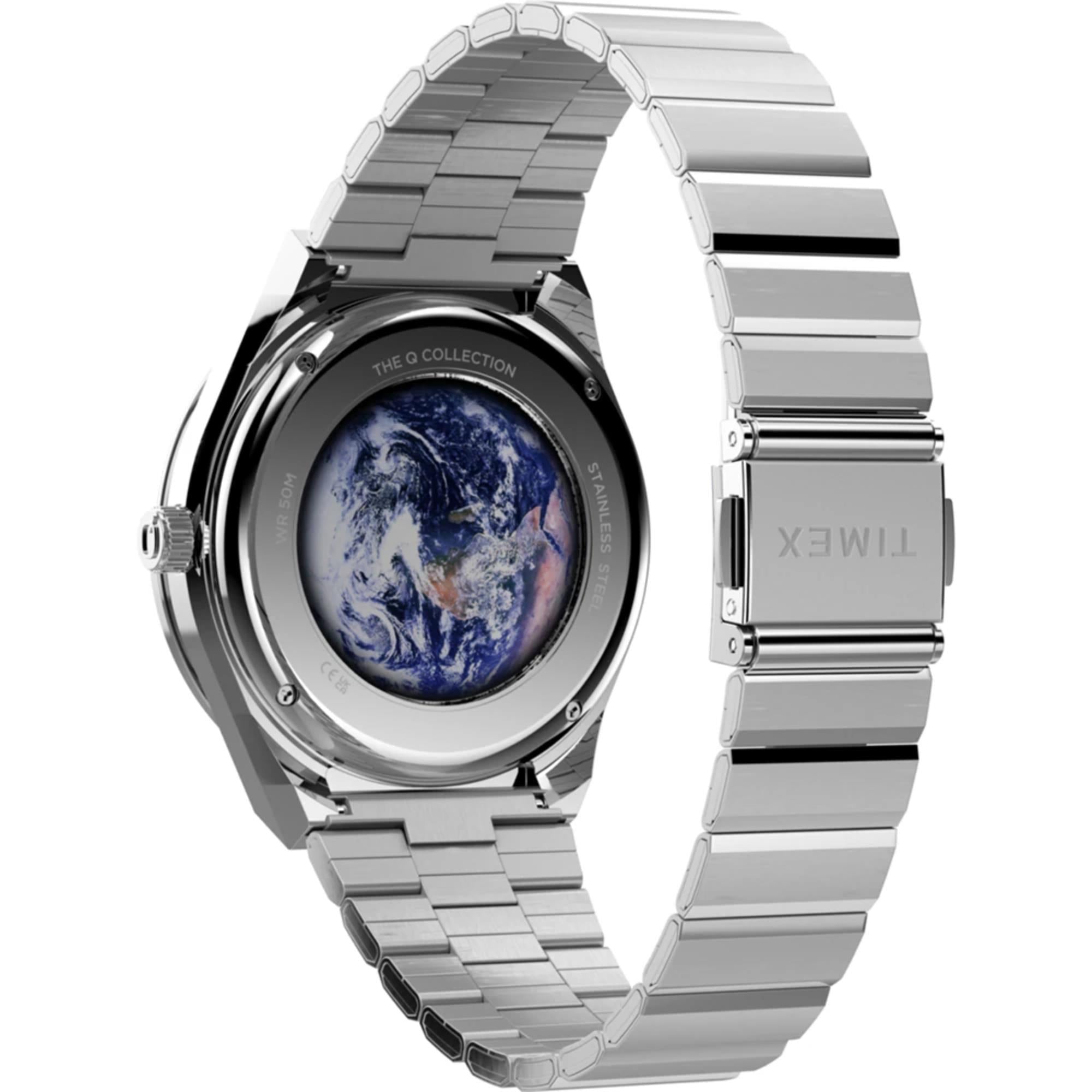 Timex Q NASA Quartz Black Dial Steel Strap Men's Watch TW2Y56700