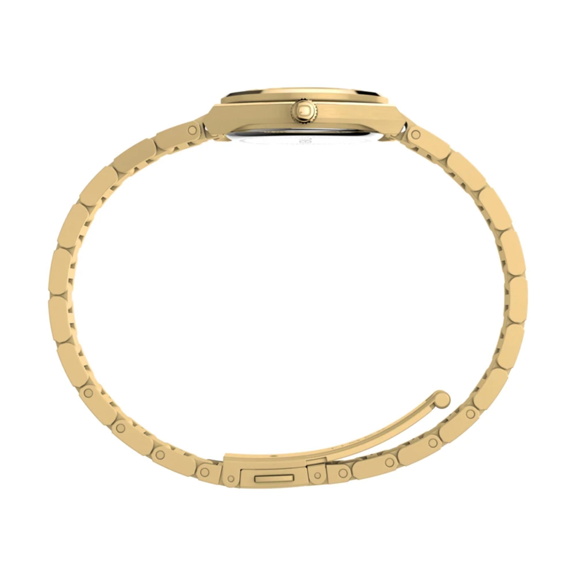 Timex Q Continental Mini Quartz Gold Dial Steel Strap Women's Watch TW2Y68300