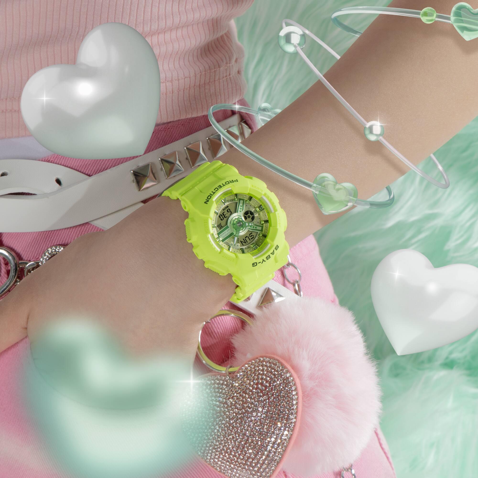 Casio Baby-G Green Digi-Analogue Resin Strap Women's Watch BA-110YK-3AER