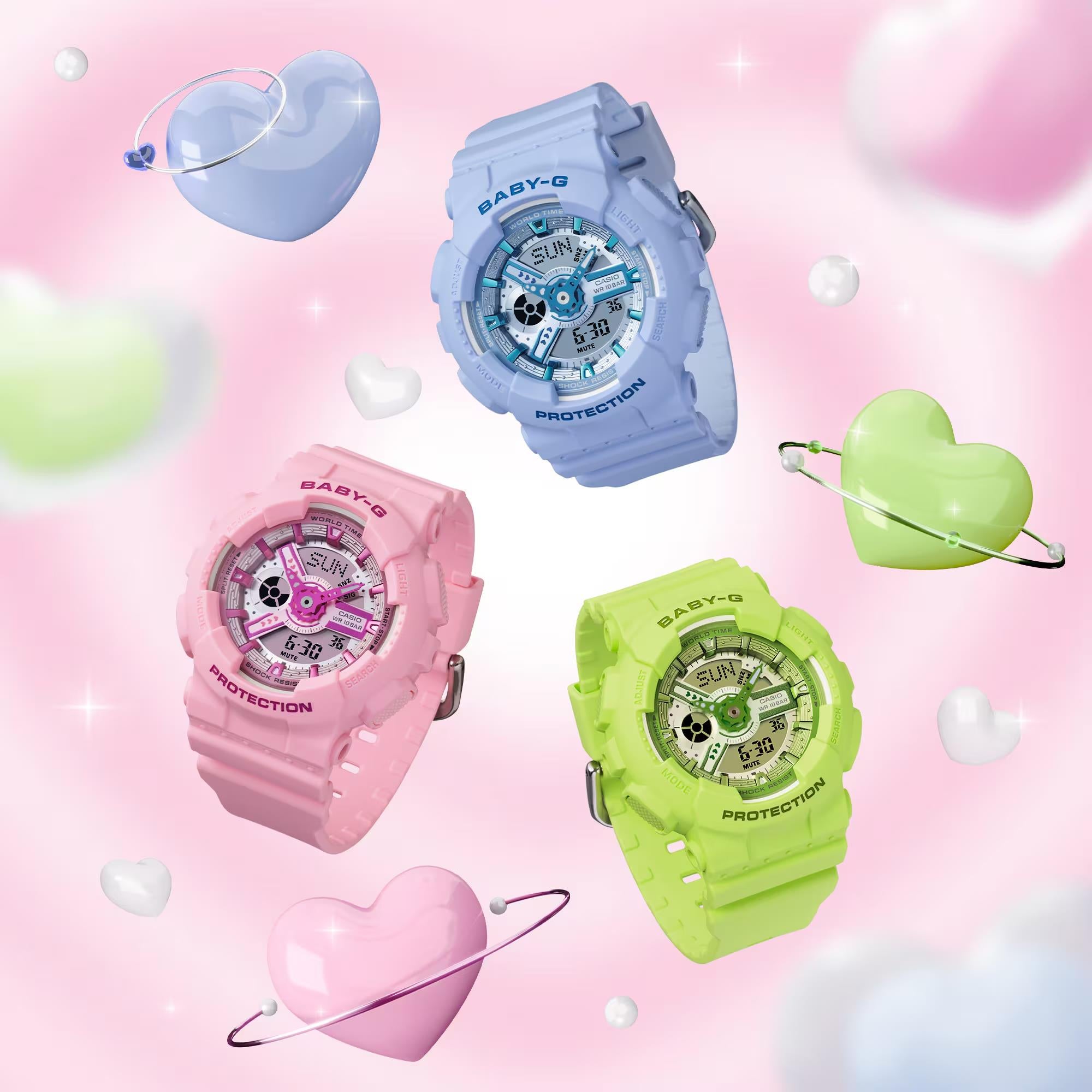 Casio Baby-G Green Digi-Analogue Resin Strap Women's Watch BA-110YK-3AER