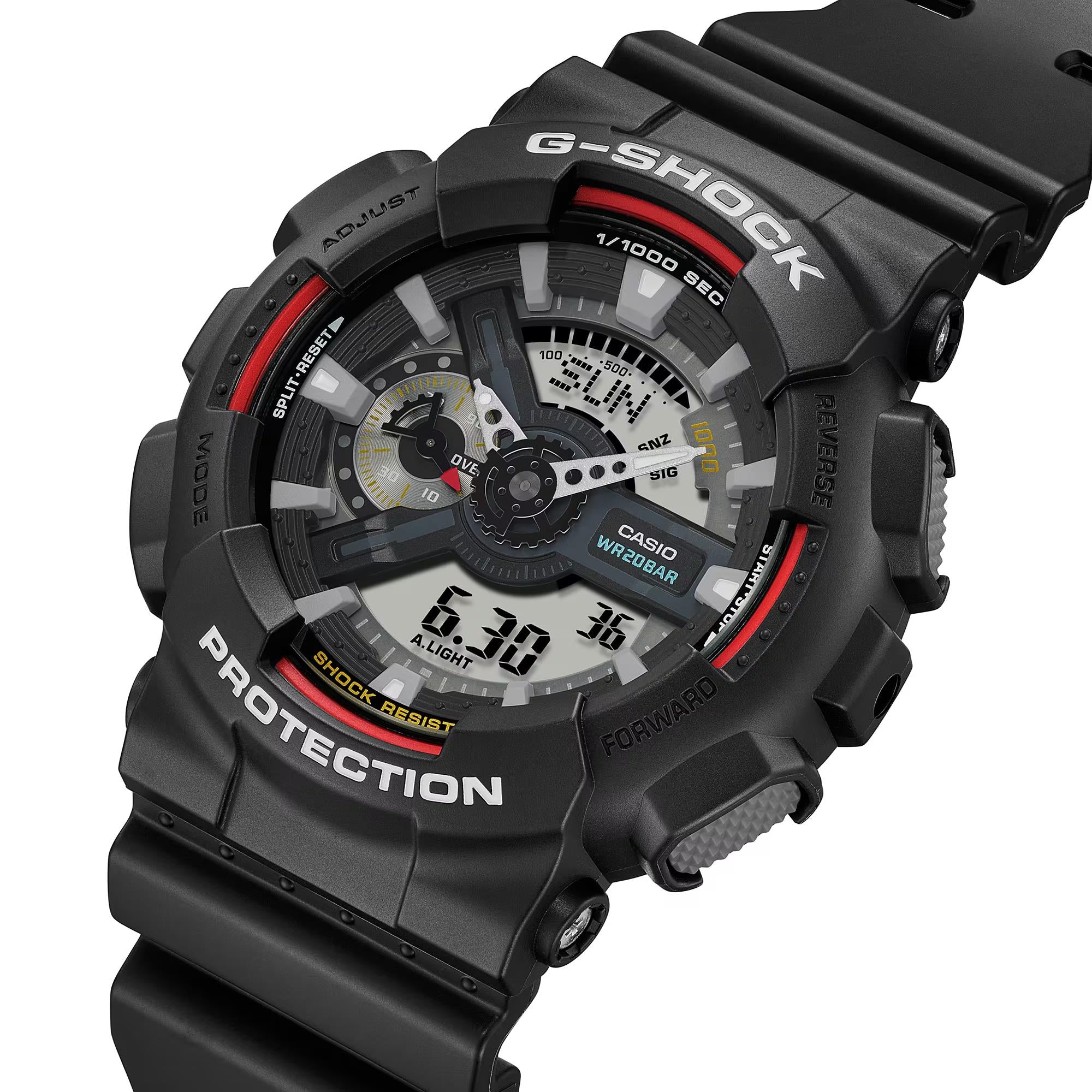 Casio G-Shock Red Digi-Analogue Resin Strap Men's Watch GA-110RL-1AER