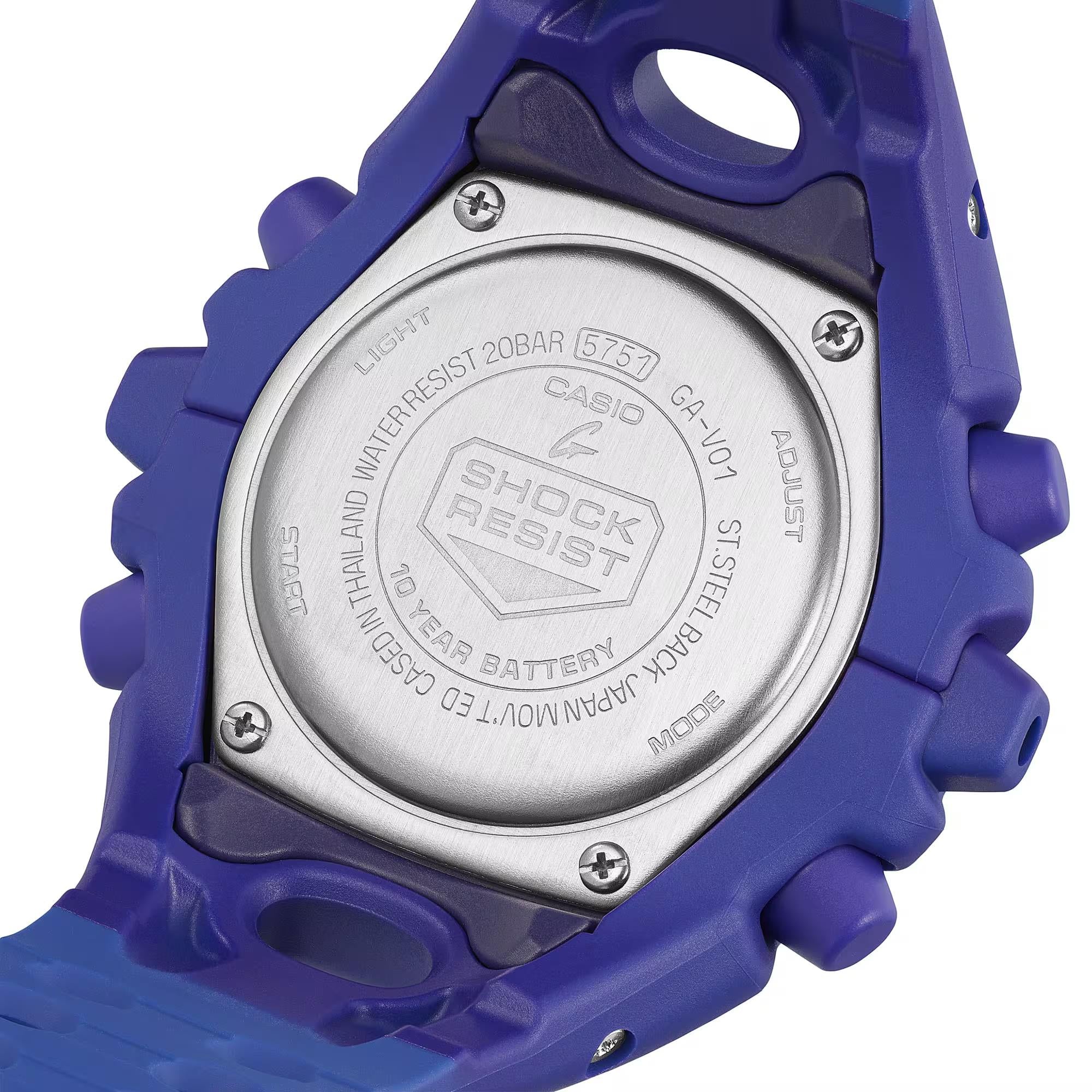 Casio G-Shock GA-V01 Series Quartz Purple Digi-Analogue Resin Strap Men's Watch GA-V01-2AER