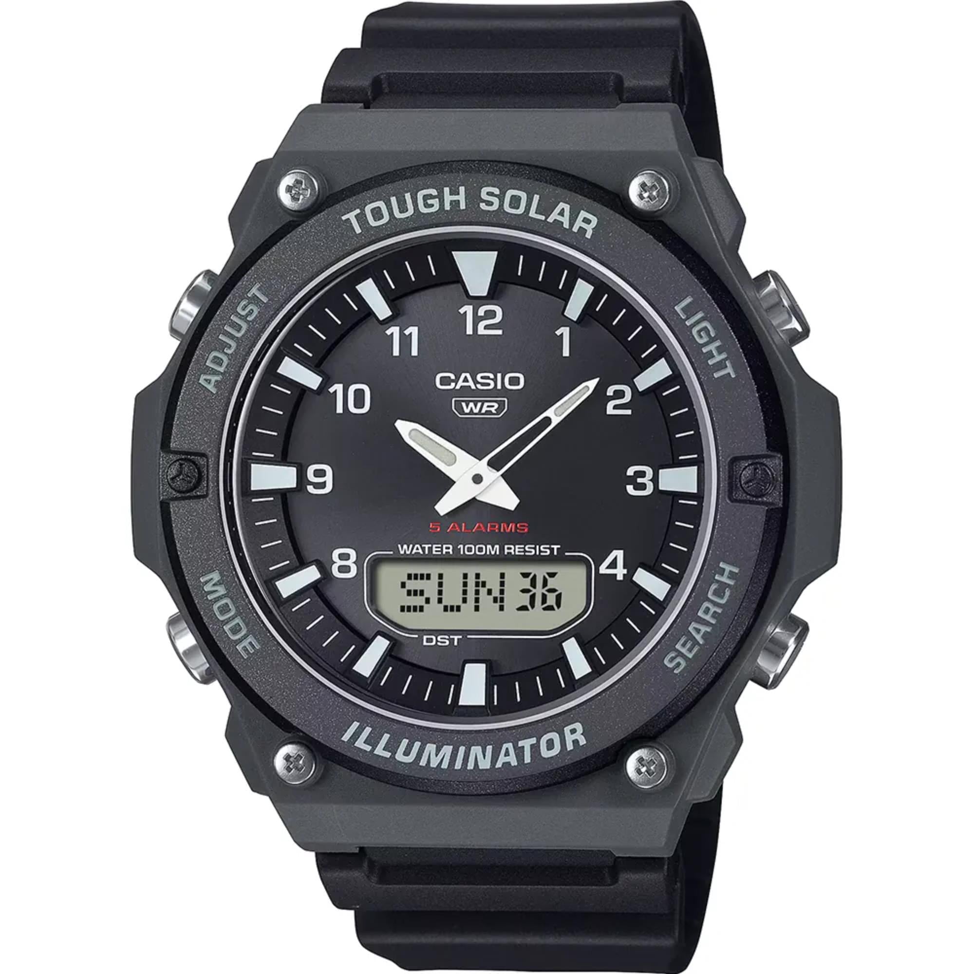Casio Tough Solar Power Black Digi-Analogue Resin Strap Men's Watch AQ-S820W-1AVEF