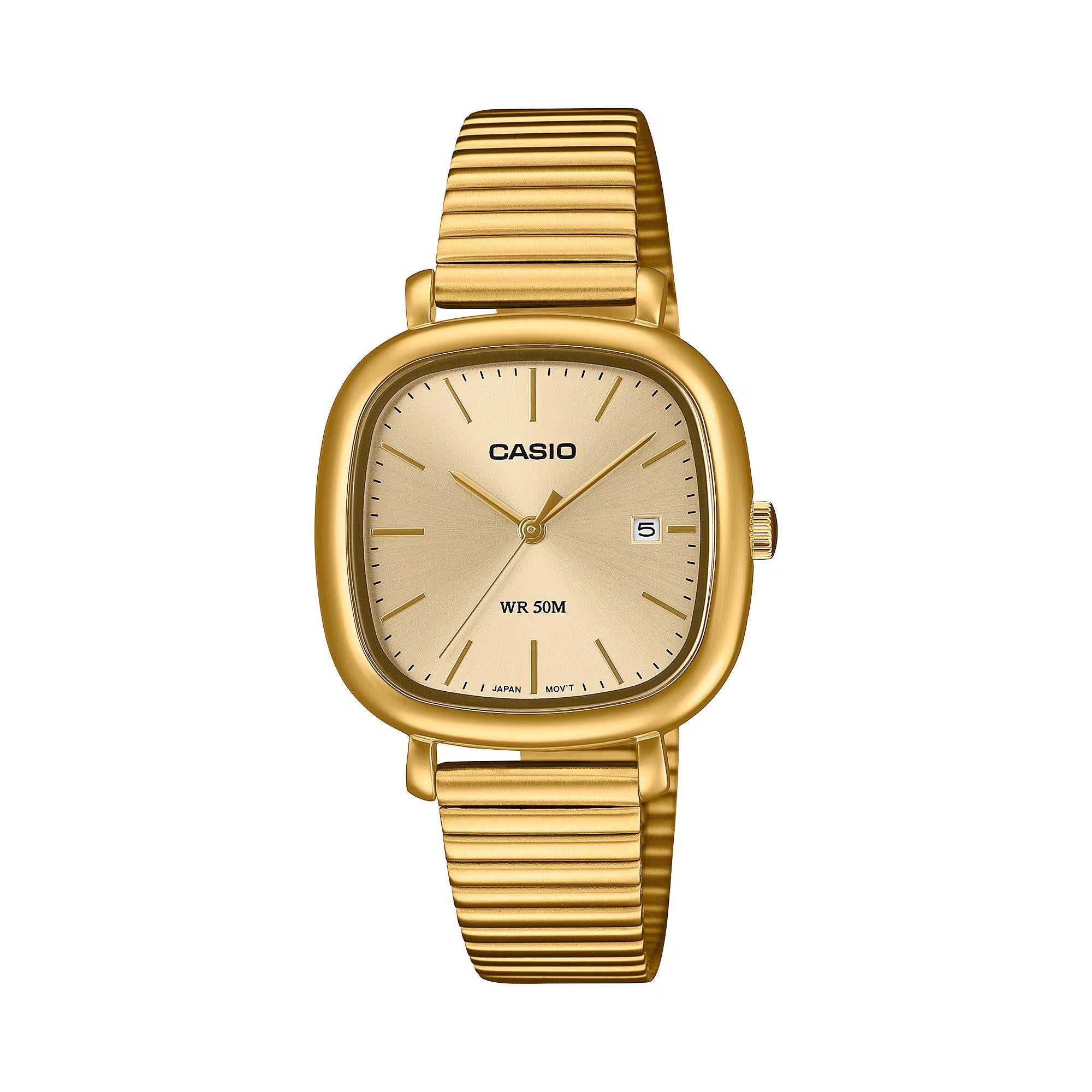 Casio Timeless Quartz Gold Dial Steel Strap Women's Watch LTP-B166G-9AVEF