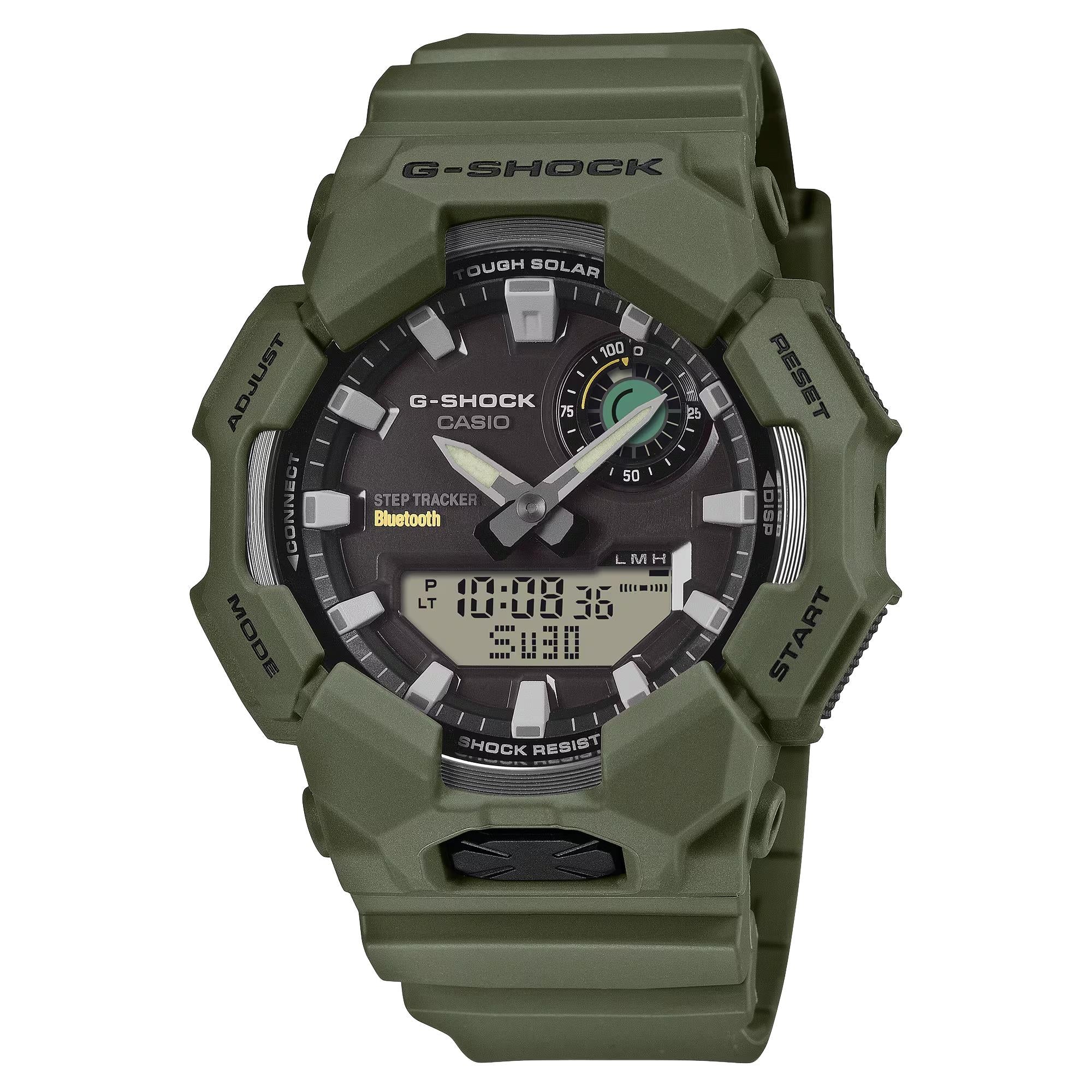 Casio G-Shock Solar Bluetooth Green Digi-Analogue Resin Strap Men's Watch GA-B010-3AER