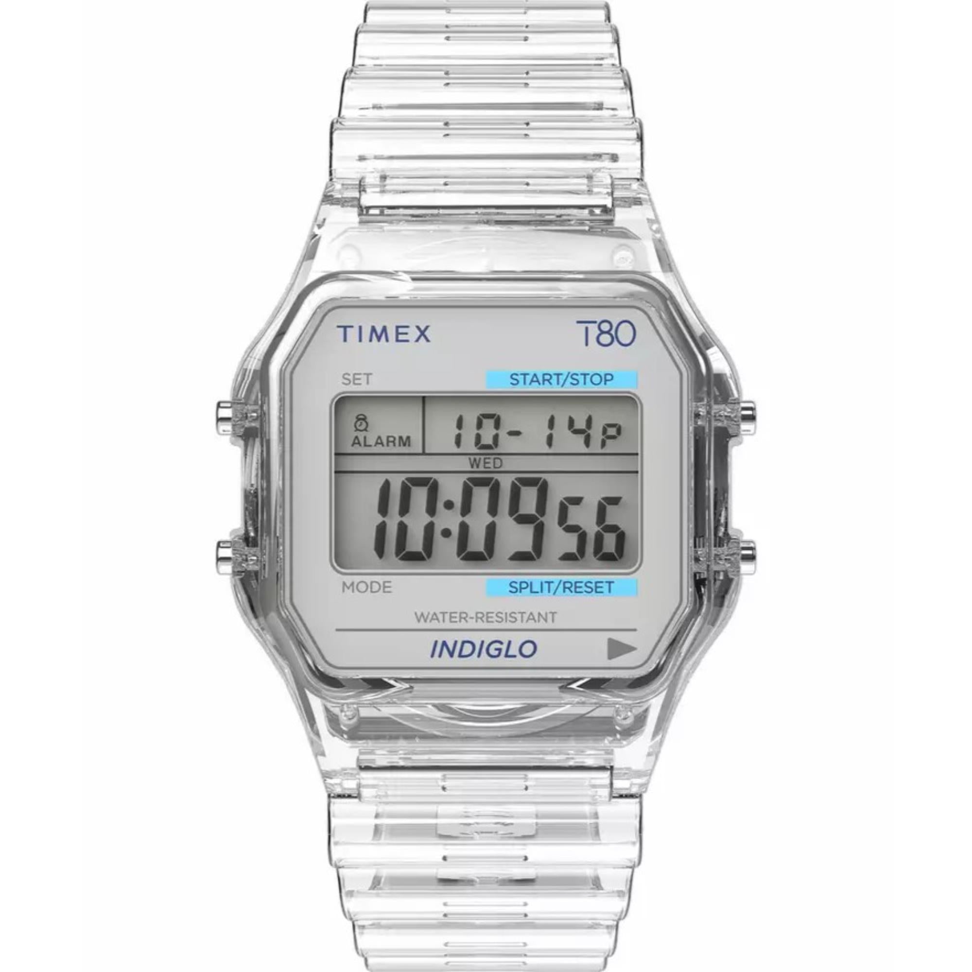 Timex T80 Digital Translucent Strap Women's Watch TW2Y36400