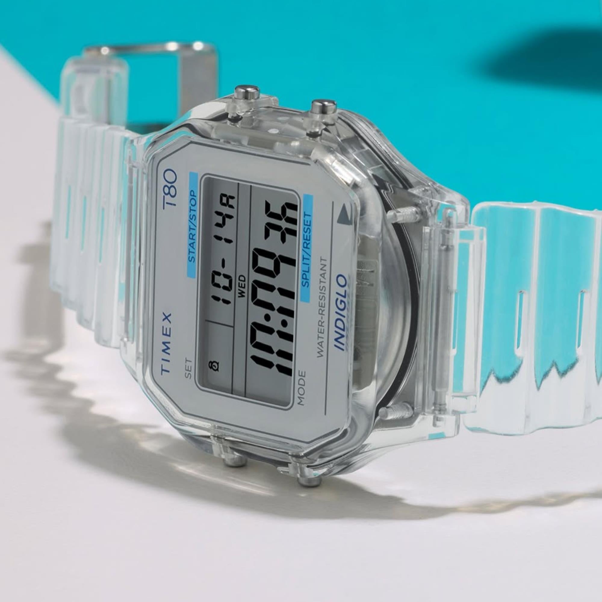 Timex T80 Digital Translucent Strap Women's Watch TW2Y36400