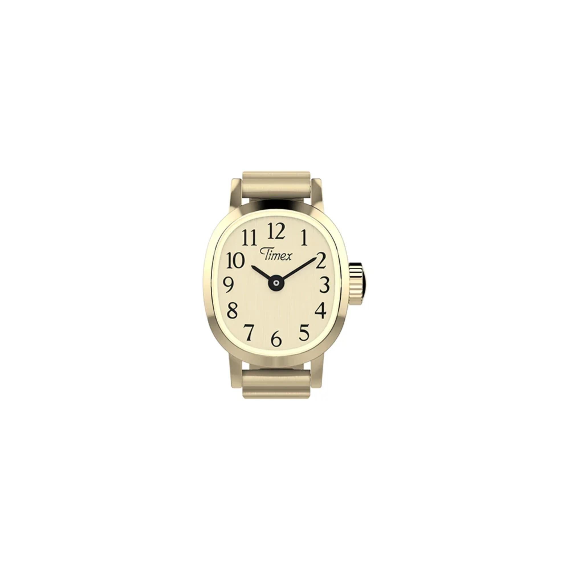 Timex Cavatina Gold Quartz White Dial Women's Ring Watch TW2Y70800