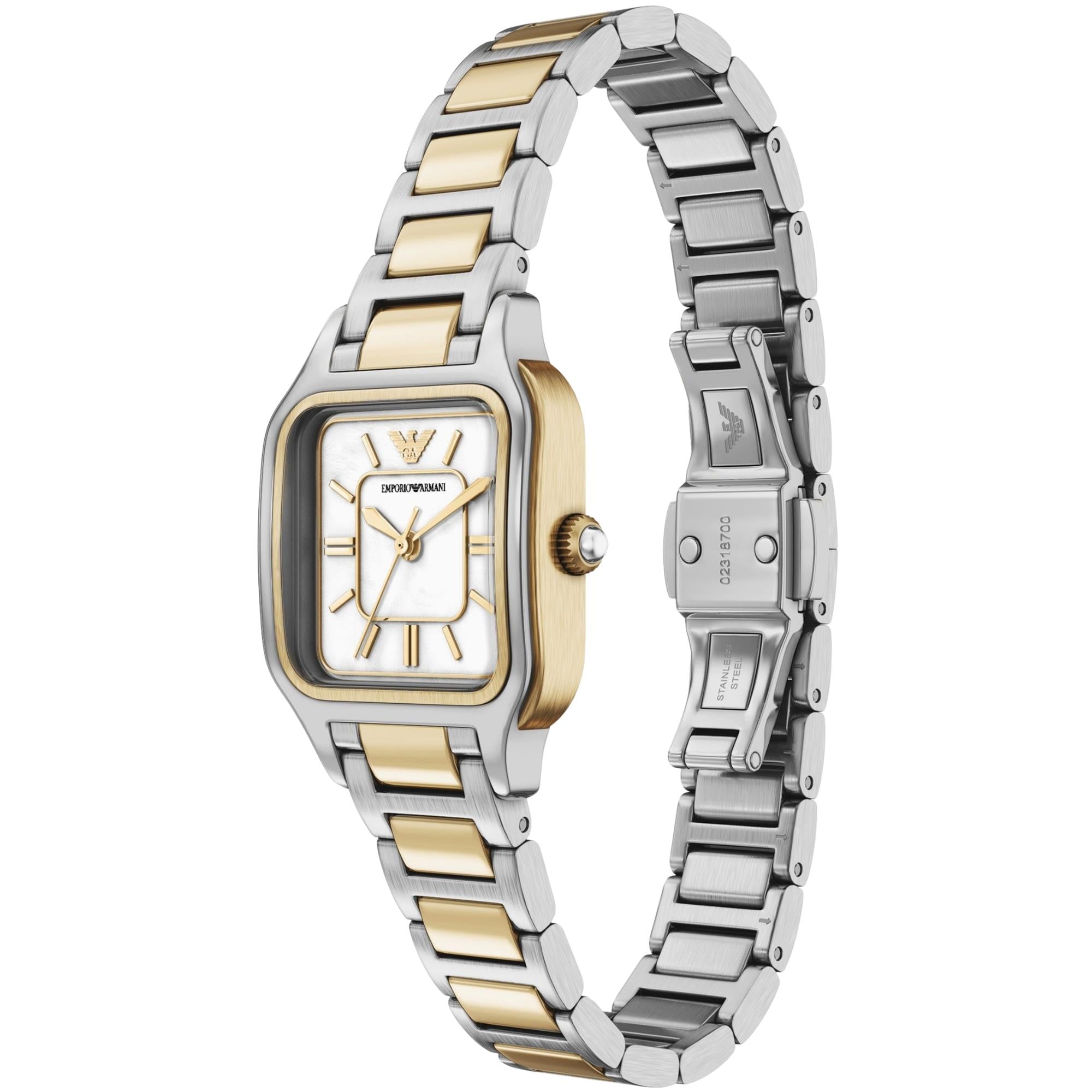 Emporio Armani Cecilia 35mm White Dial Steel Ladies Quartz Watch AR11745