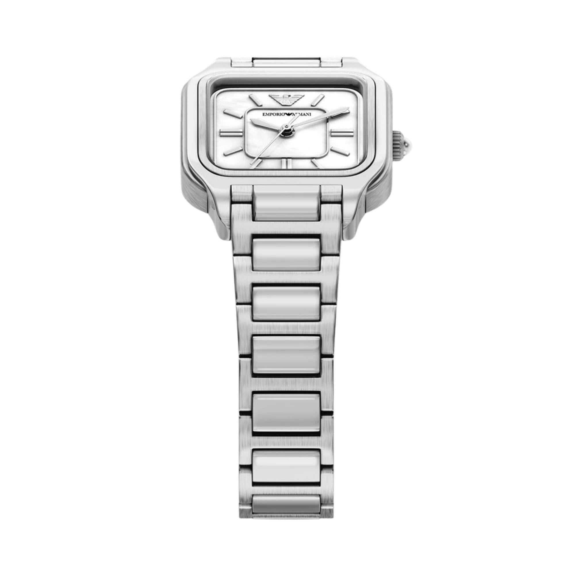 Emporio Armani Cecilia 35mm White Dial Steel Ladies Quartz Watch AR11742
