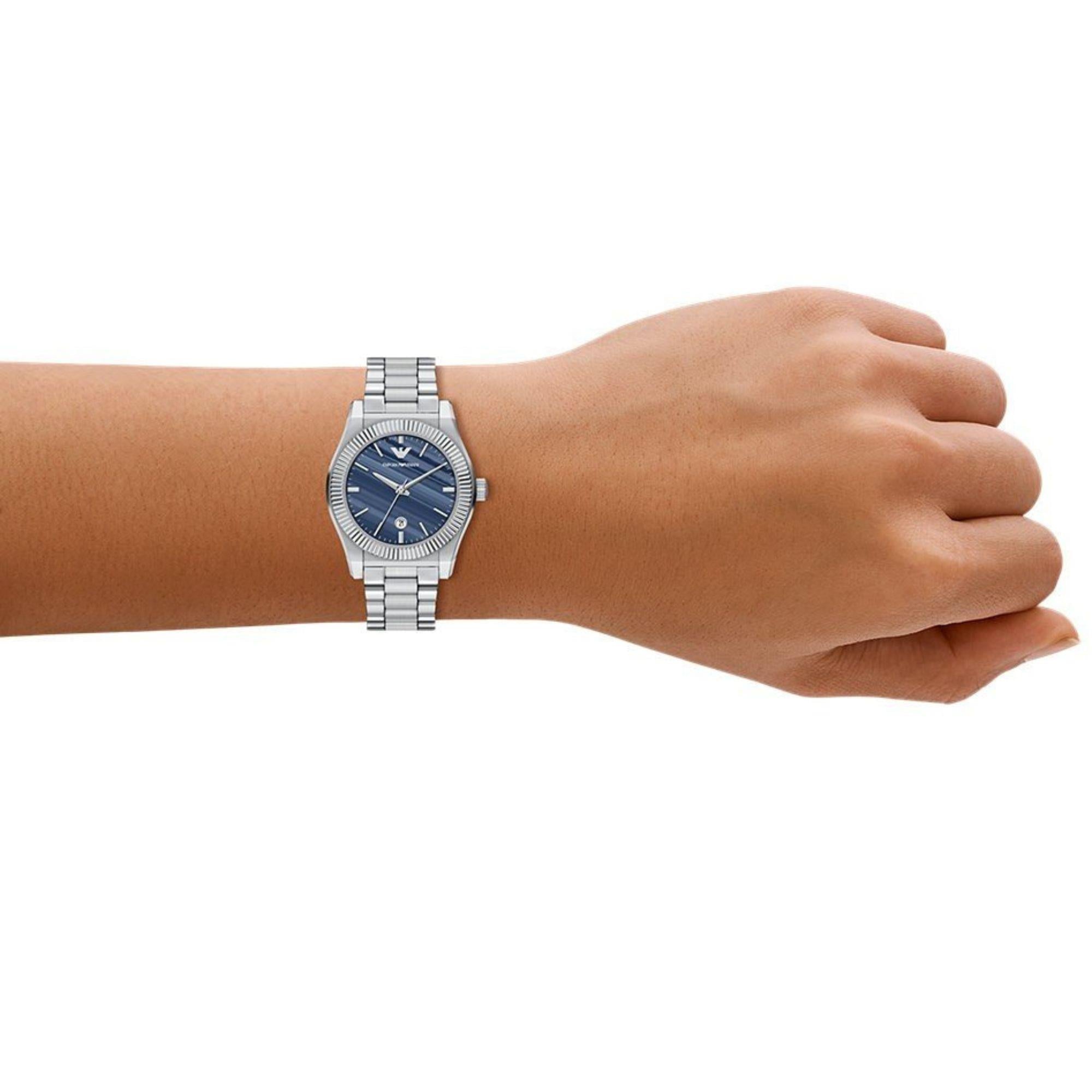 Emporio Armani Quartz Blue Dial Steel Strap Women's Watch AR11760