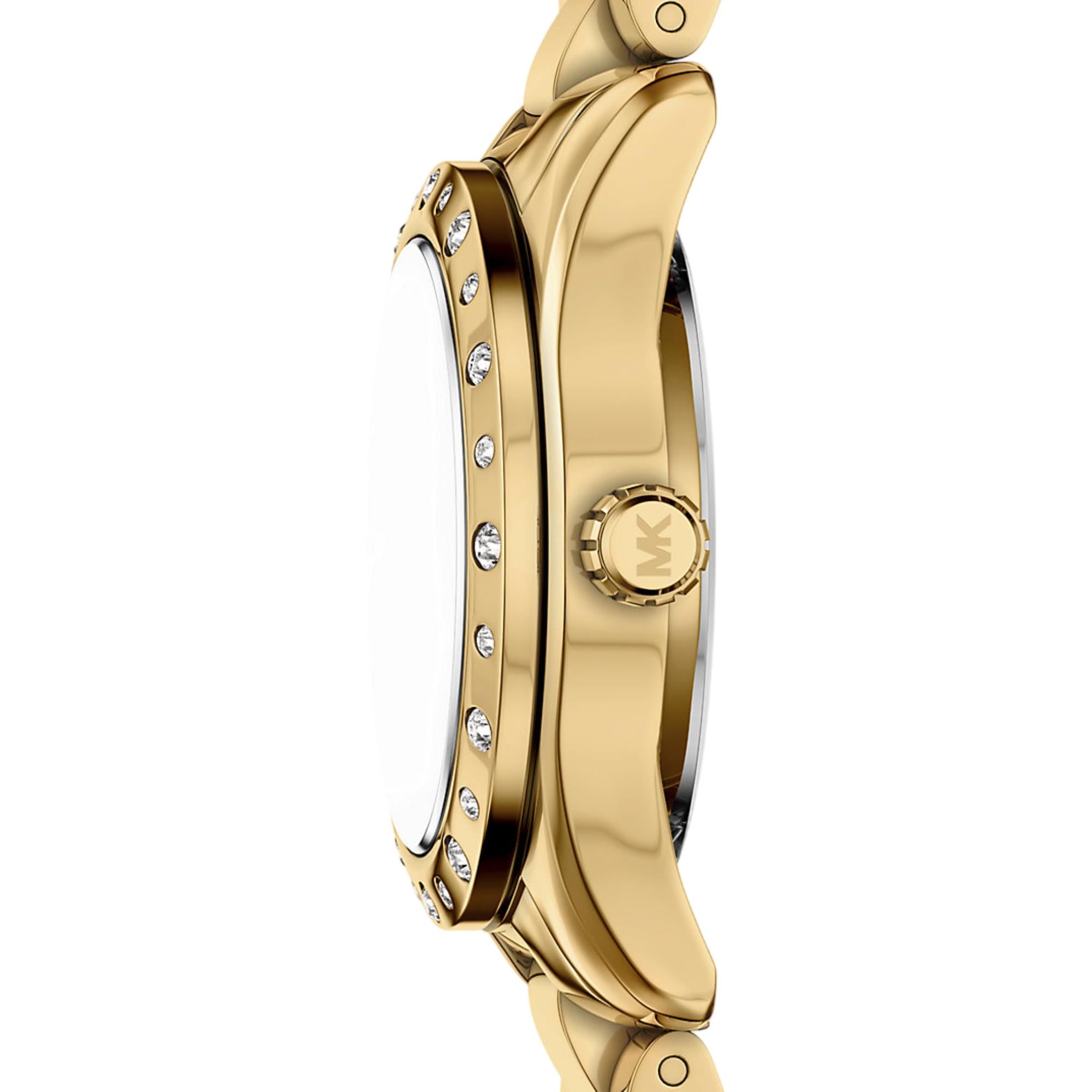 Michael Kors Lexington 26mm Gold Dial Steel Ladies Quartz Watch MK4992SET