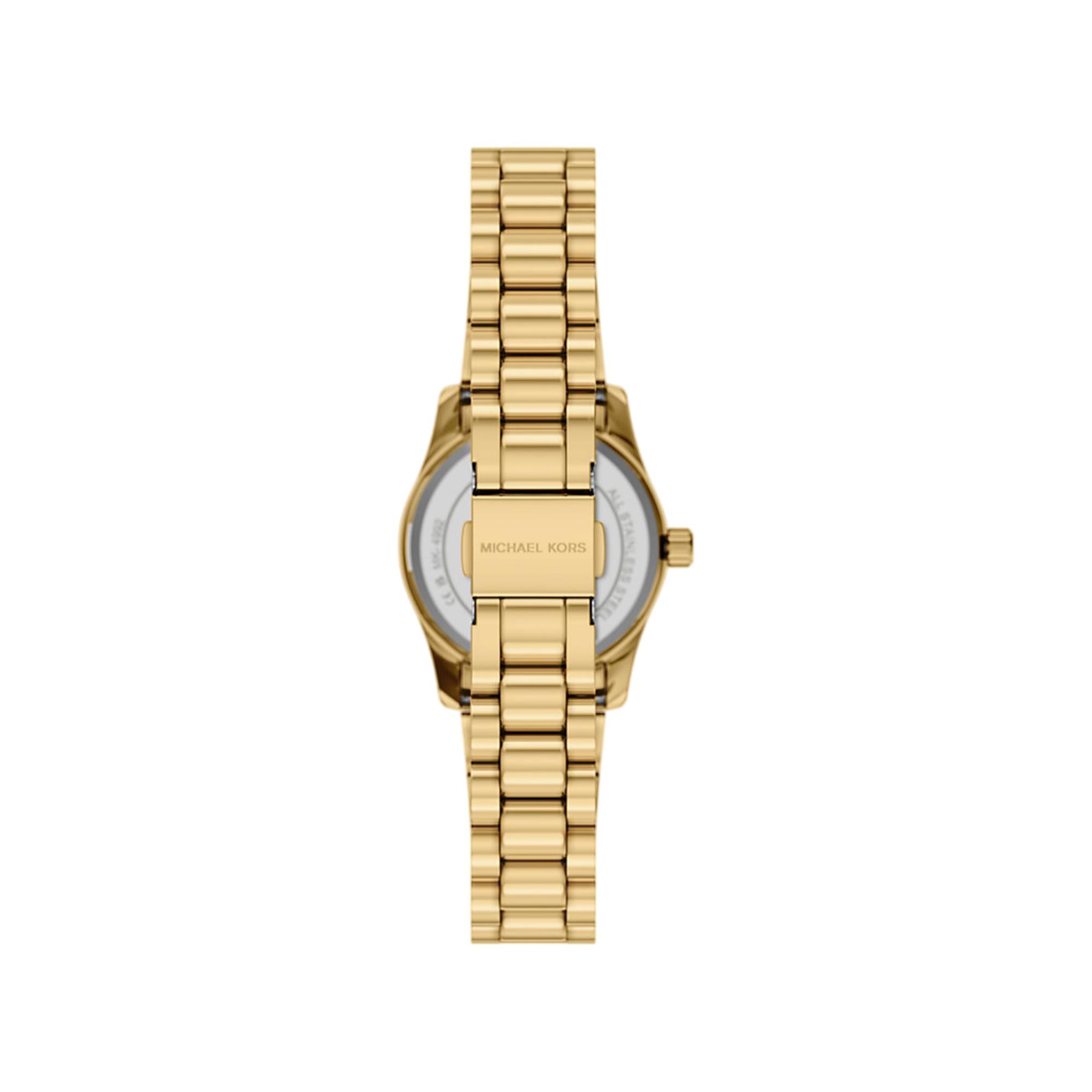 Michael Kors Lexington 26mm Gold Dial Steel Ladies Quartz Watch MK4992SET