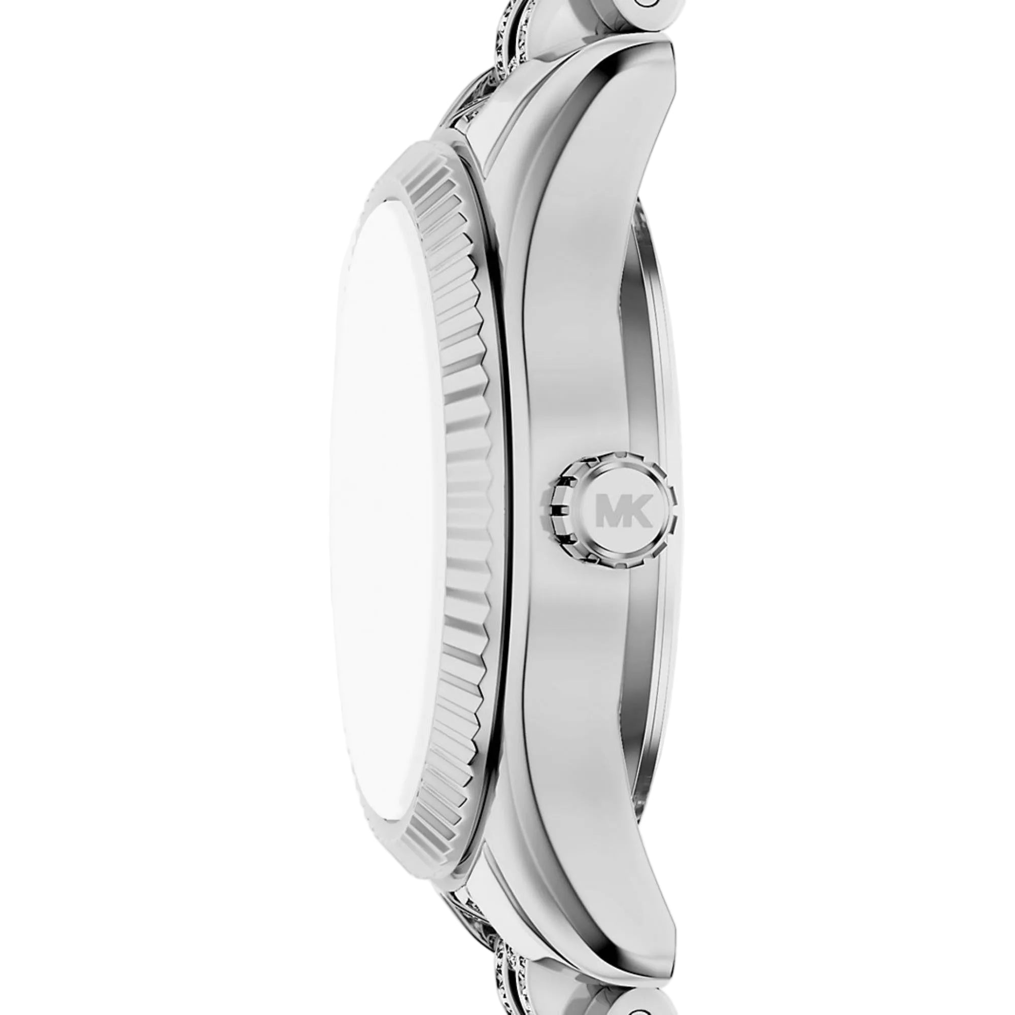 Michael Kors Petite Lexington Pave Silver Crystal Dial Steel Strap Women's Watch MK7577