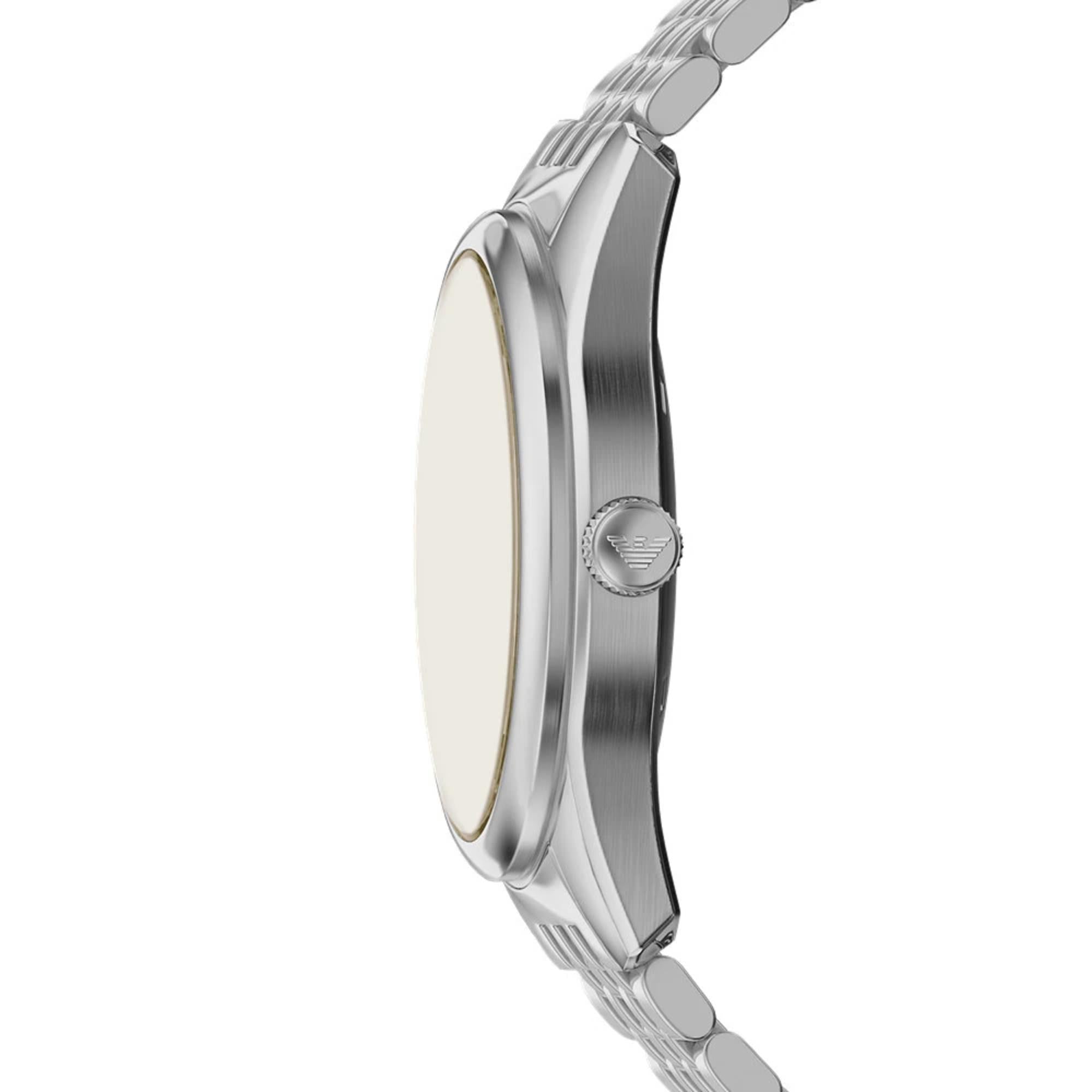 Emporio Armani Skeleton Automatic Silver Dial Steel Strap Men's Watch AR60095