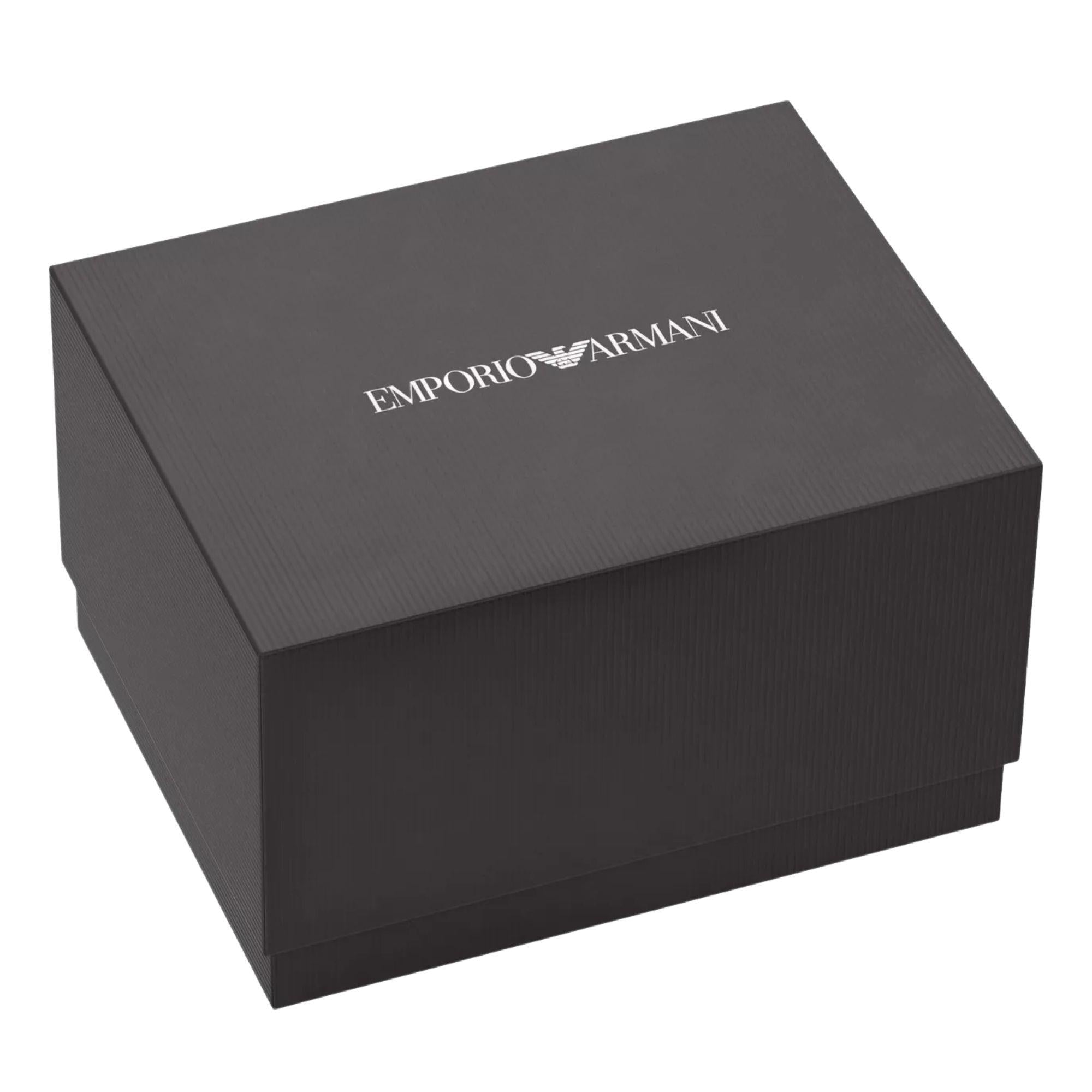 Emporio Armani Gianni T-Bar 32mm White Mother of Pearl Dial Steel Quartz Watch Set AR80086SET