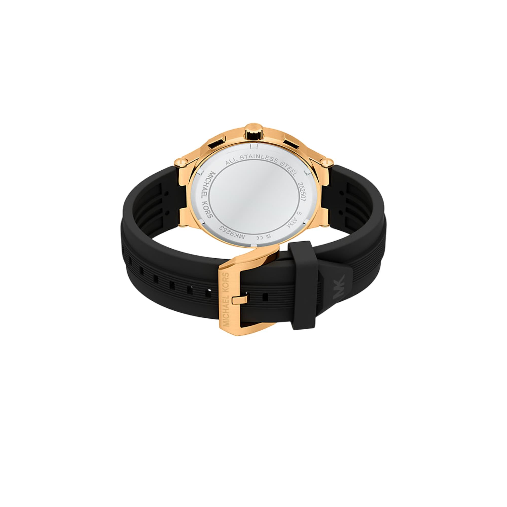 Michael Kors Oversized Billie Chronograph Black Dial Silicone Strap Men's Watch MK9253