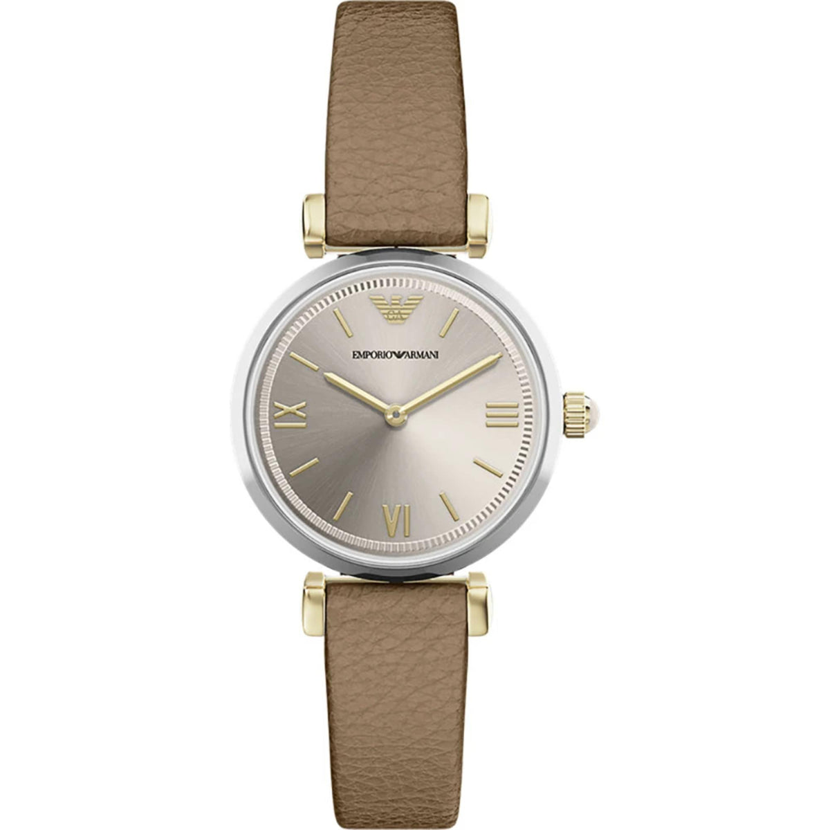 Emporio Armani Gianni T-Bar Champagne Dial Leather Watch AR11770