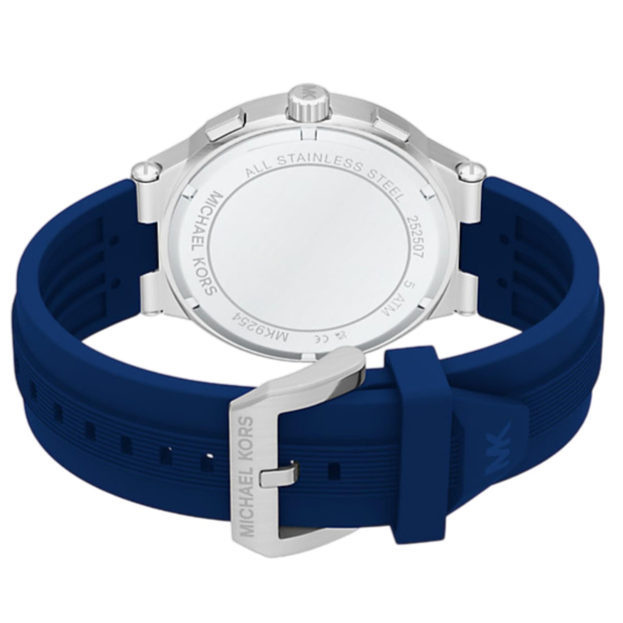 Michael Kors Oversized Billie Chronograph Blue Dial Silicone Strap Men's Watch MK9254