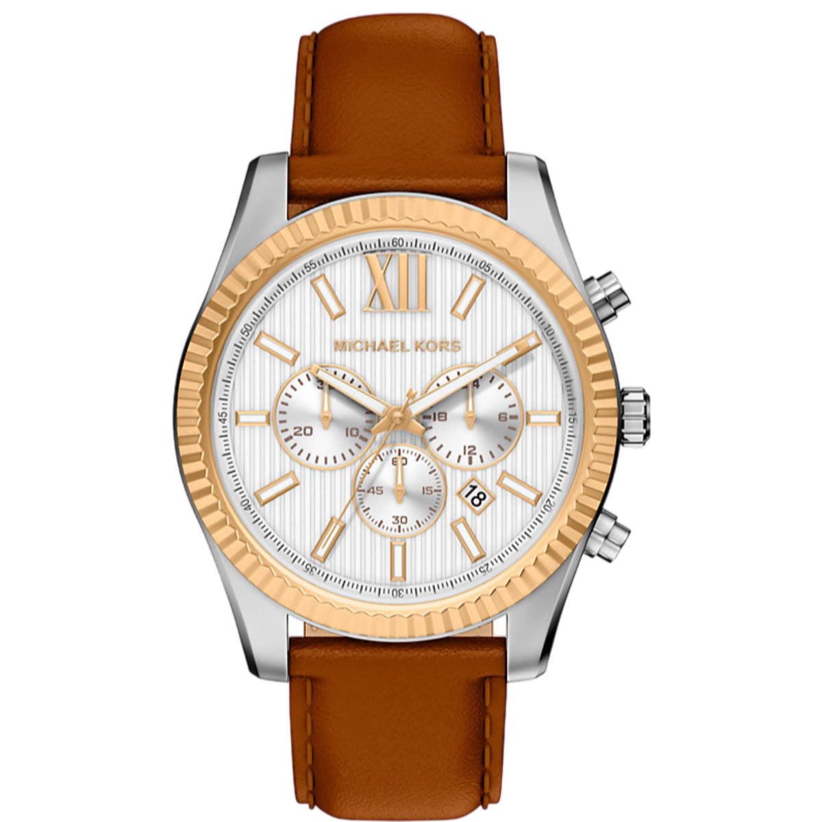 Michael Kors Silver and Brown Leather Watch Michael Kors  main image 3