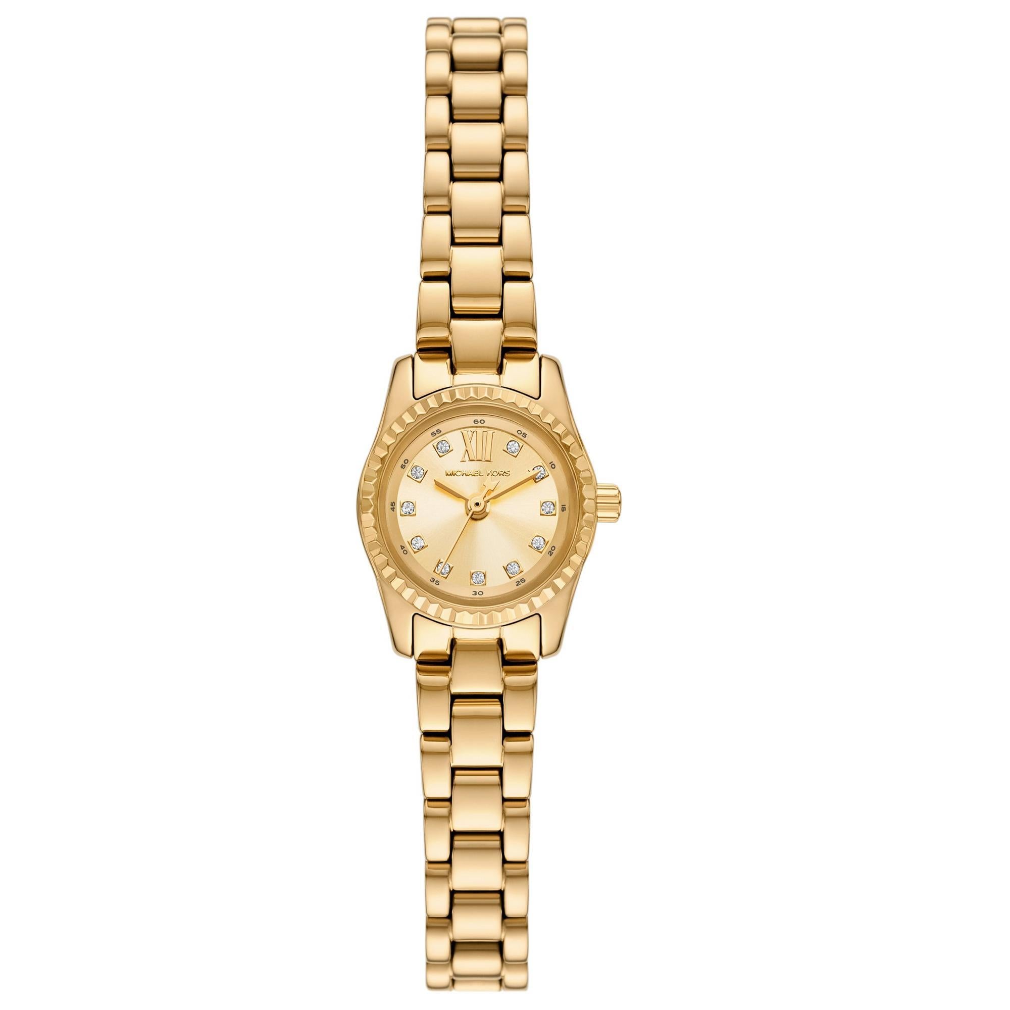 Michael Kors Lexinfton Quartz Gold Dial Steel Strap Women's Watch MK4862